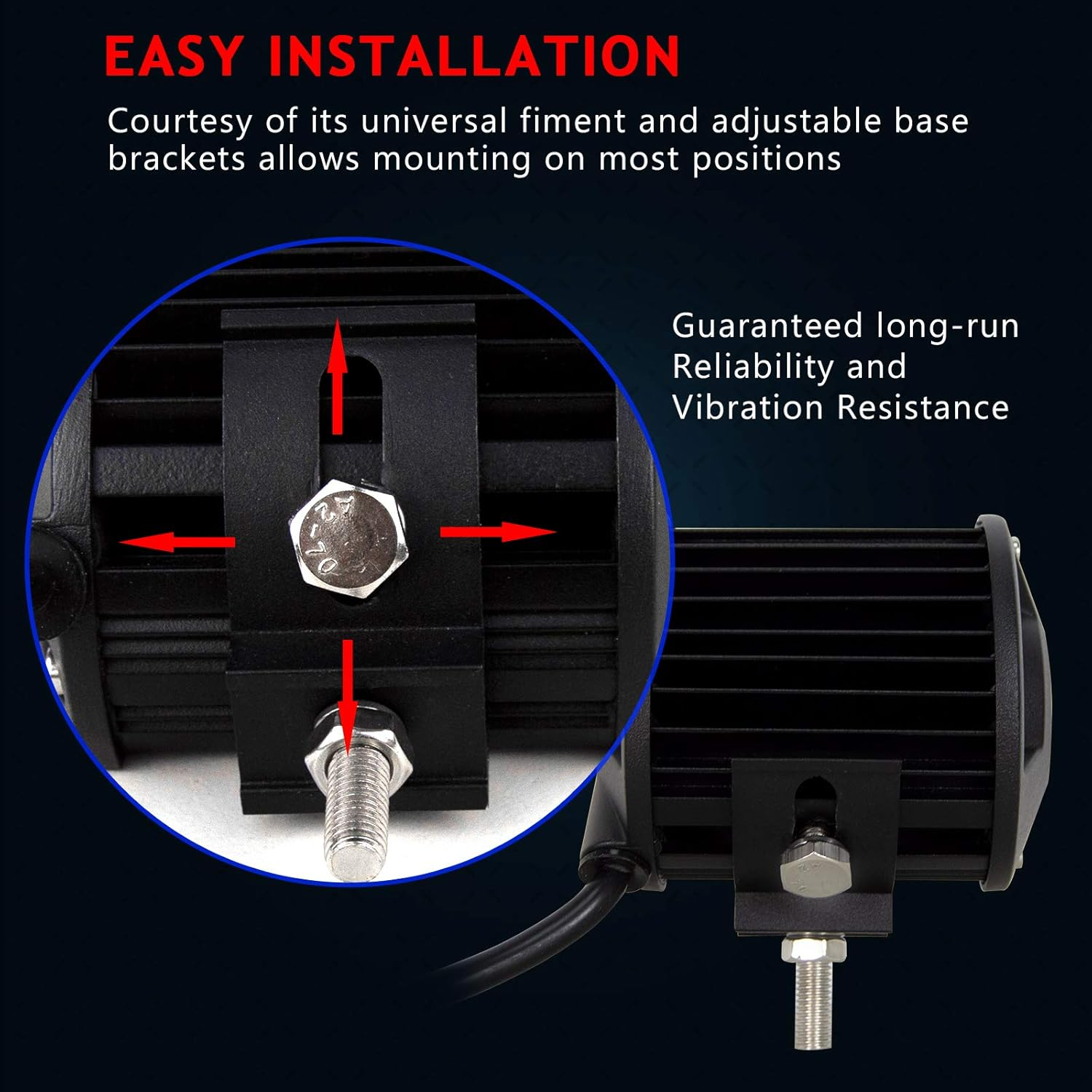 AUXTINGS 4 Inch 18W LED Work Lights Bar Flood Beam Driving Fog Lights Pods for off Road Truck Car ATV SUV Vehicle 4X4(Pack of 2),DC 12V 24V