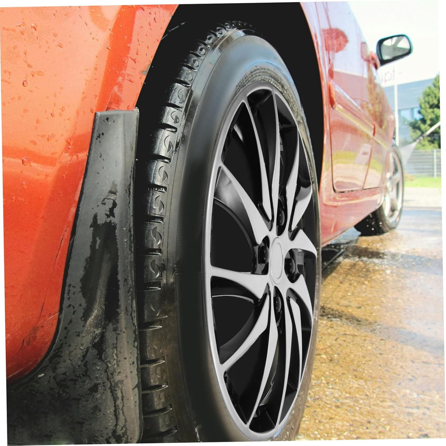 COSMEVIVI 14-Inch Silver Black Automotive Hubcap Wheel Cover Car Rim Hub Case Replacement for 14" Steel Wheels Compatible with Passenger Vehicles image number 5