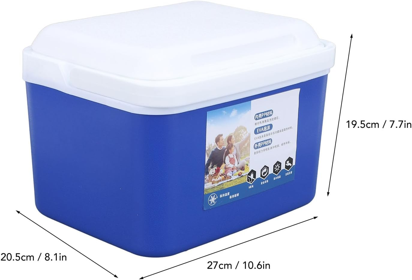 5L Insulated Portable Cooler, Large Capacity Insulated Hard Cooler Case Portable Cooler Box with Handle for Travel, Car, Picnic, Keeps Food Freshness and Drink Cool