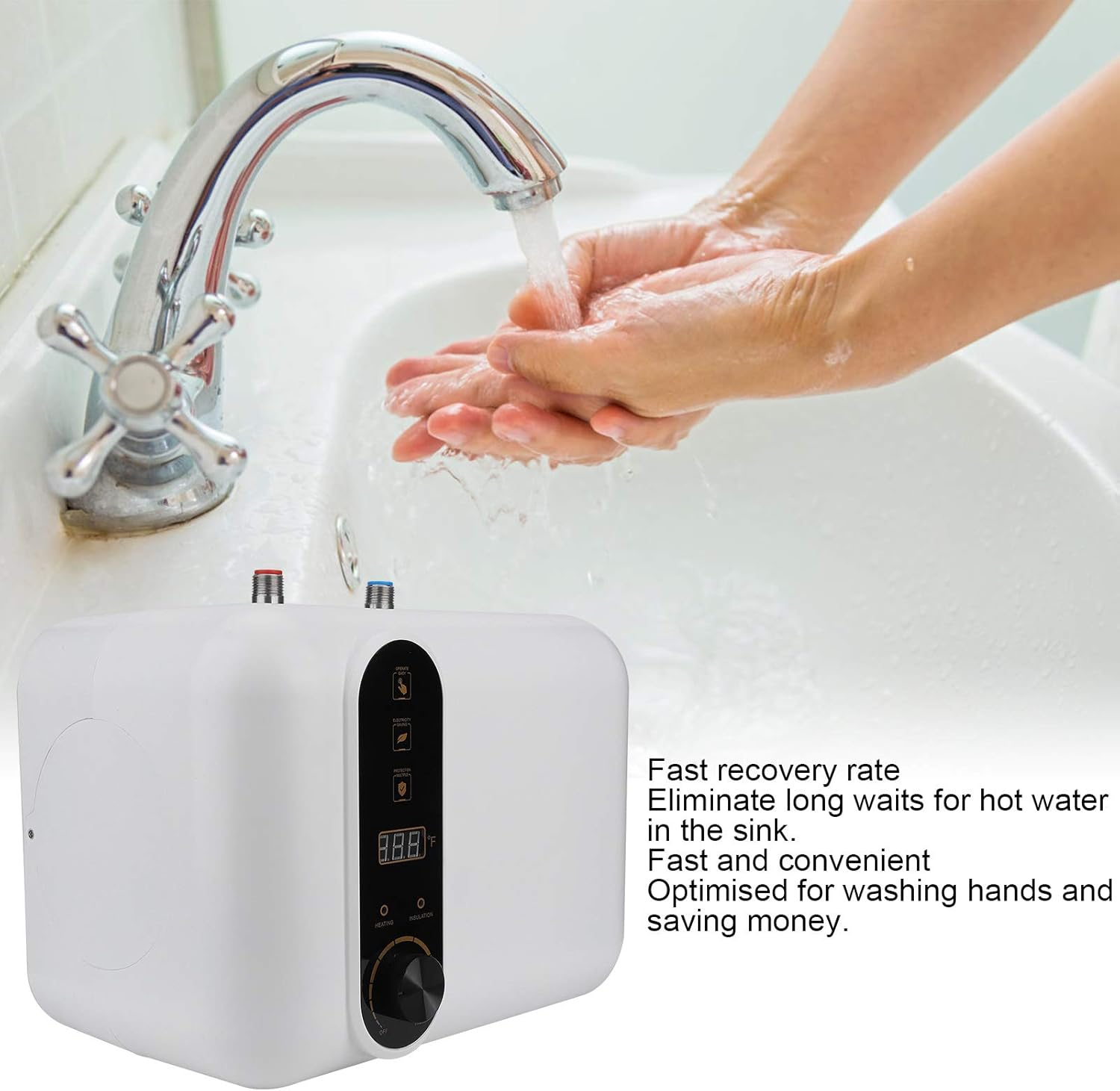 10L Electric Mini Tank Water Heater - Compact Under-Sink Hot Water Heater for Instant Hot Water Supply at Home image number 4