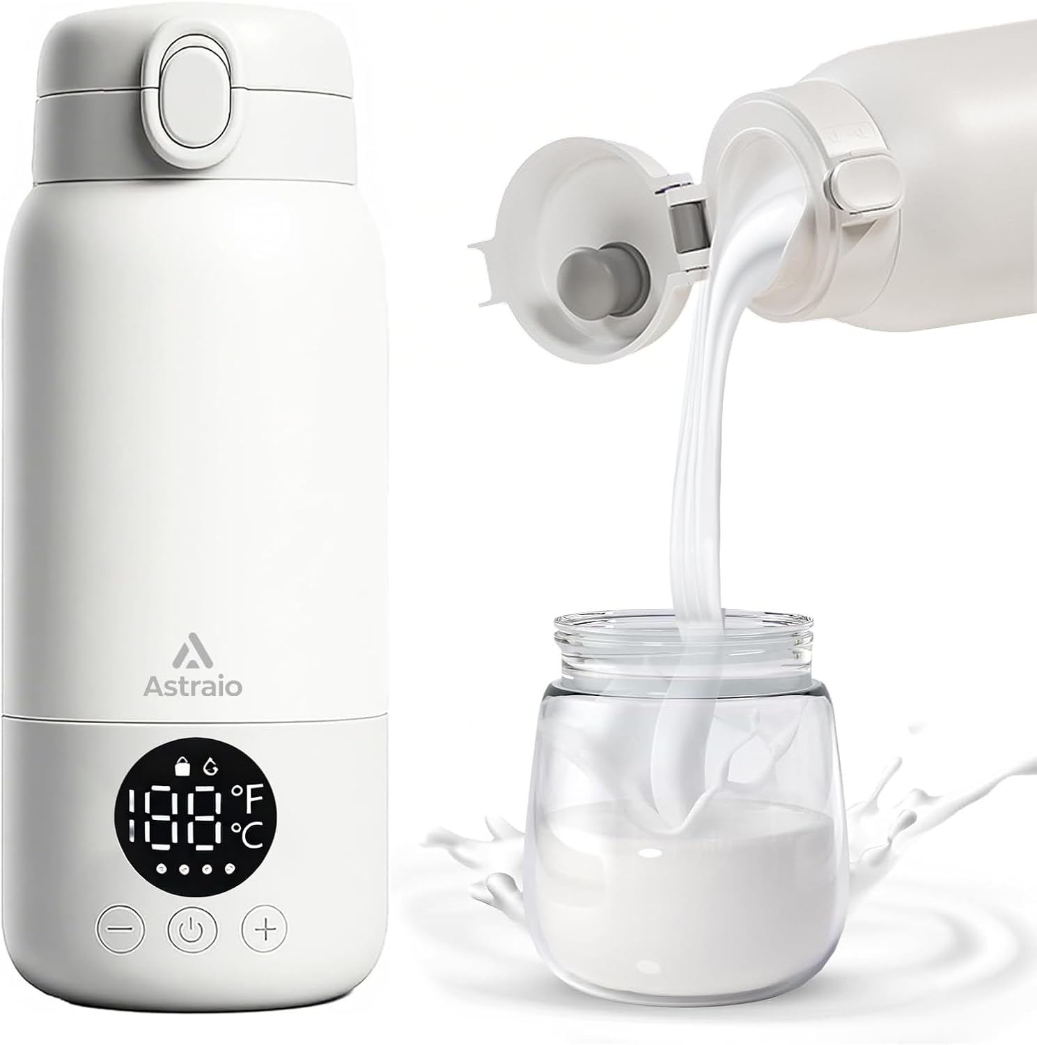 Bottle Warmer for Travel - 500ML Baby Bottle Warmer with 2-Min Heating, Precise Temp Control (98&deg;F-158&deg;F) & IPX6 Waterproof Design | Bottle Warmer On-The-Go for Car, Airplane, Outdoor image number 3