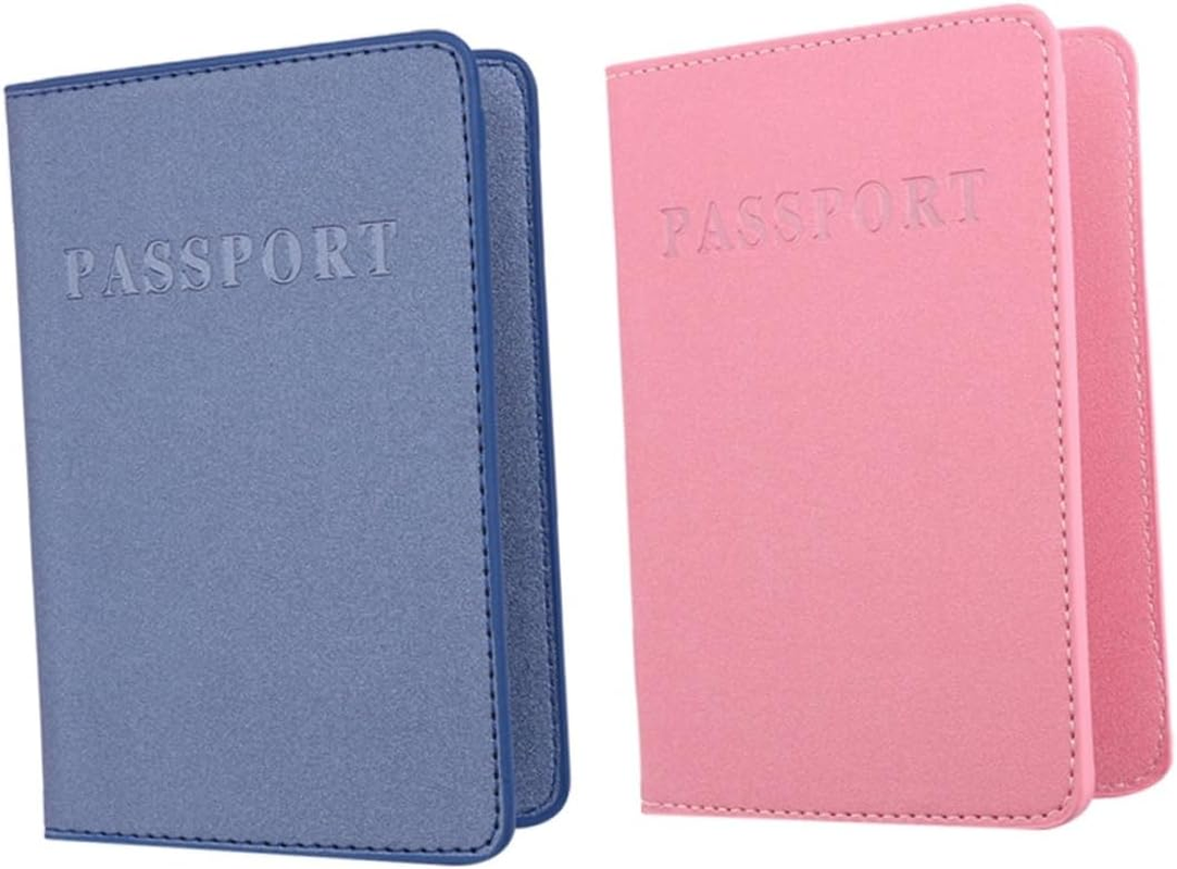 SOESFOUFU 2Pcs Multi-Functional RFID Passport Holder Pouch Magnetic Closure Dull Polish Pu Leather Travel Pouch image number 6
