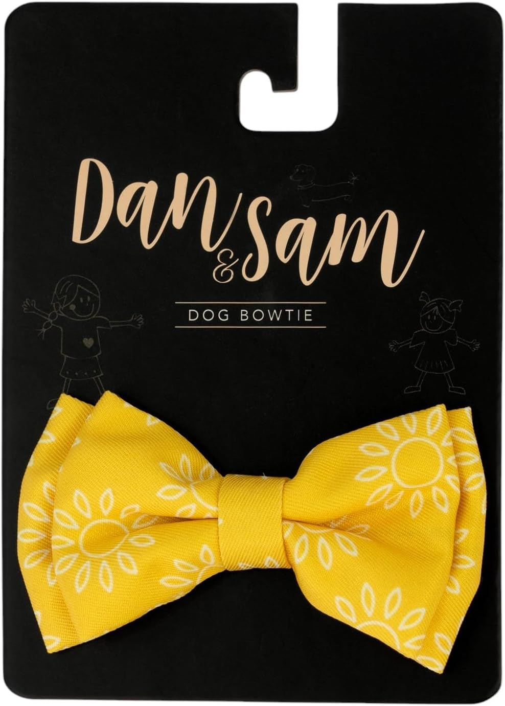 Dan & Sam Wild Sunflower Bowtie, Vibrant Yellow Floral Design, Adds Style to Everyday Pet Looks, Ideal for Walks or Special Moments, Easy to Attach, Secure Collar Threading, Matching Accessories image number 3
