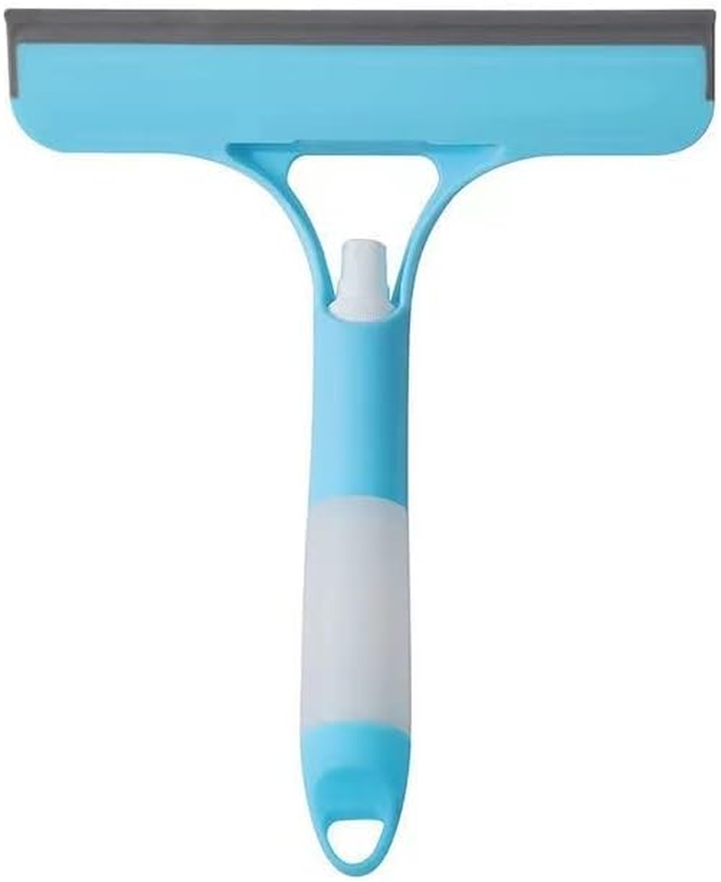 Multi-Purpose 3-In-1 Self-Equipped Double-Sided Cleaning Tool for Shower Door, Bathroom, Window and Car Glass (Sky Blue)