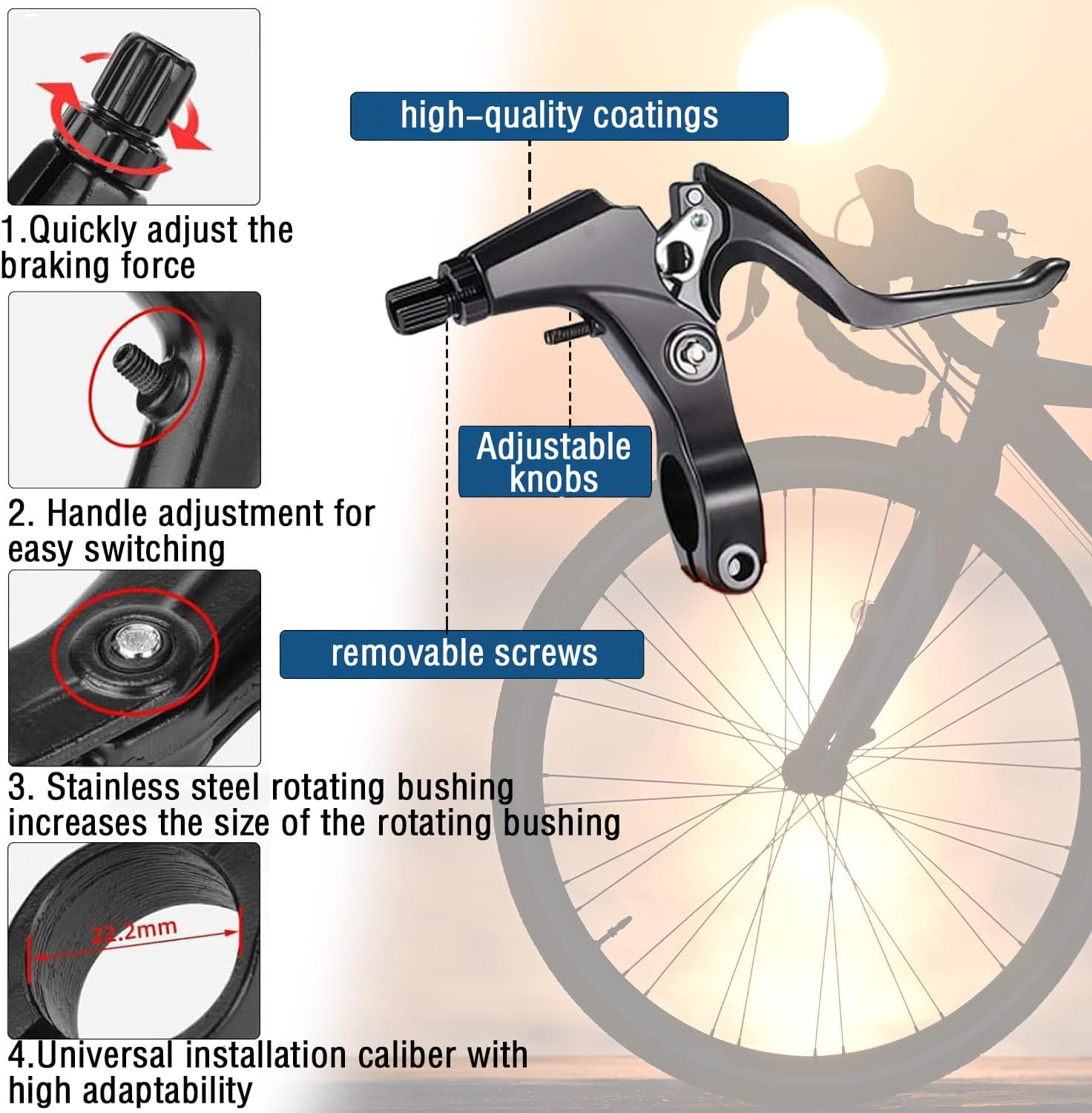 OSAGIE Bike Stem, Aluminum Alloy MTB Stem, Mountain Bike Stem for 28.6Mm (1-1/8") Handlebar of Bicycle, Road Bike, MTB, BMX, Cycling - Black 25.4X28.6X90Mm image number 2