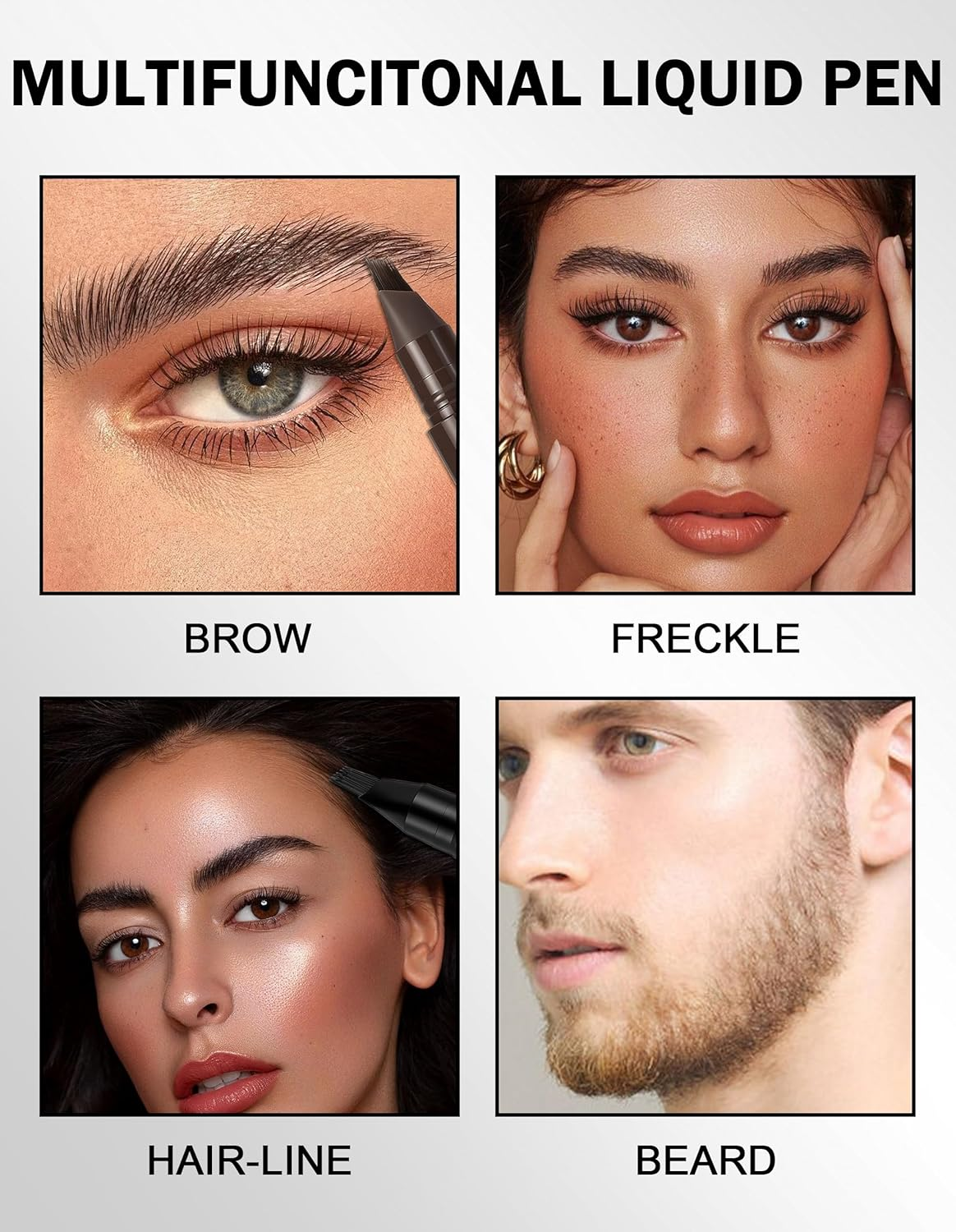 Erinde Microblading Eyebrow Pen, Waterproof Long Lasting Eyebrow Pencil for Women, Natural Brow Definer Creates Hair-Like Strokes, Smudge Proof Liquid Eyebrow Makeup for Shaping & Filling Brows,03# - 03 image number 2