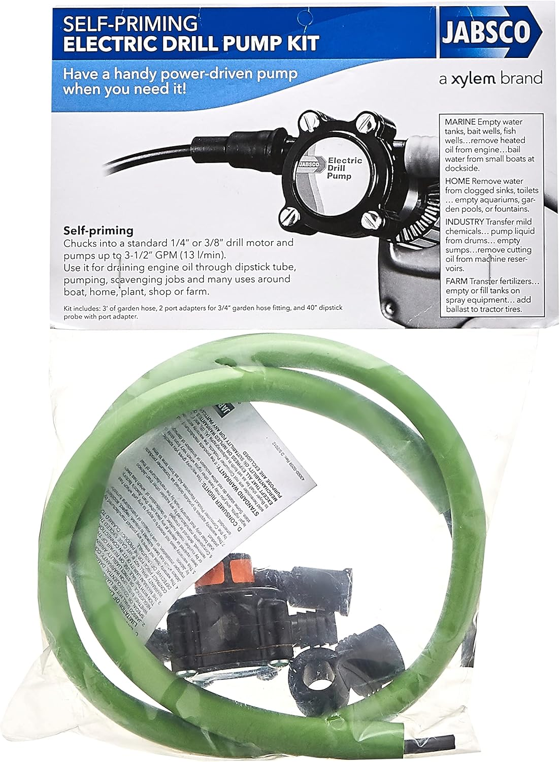 Jabsco Drill Pump Kit W/Hose