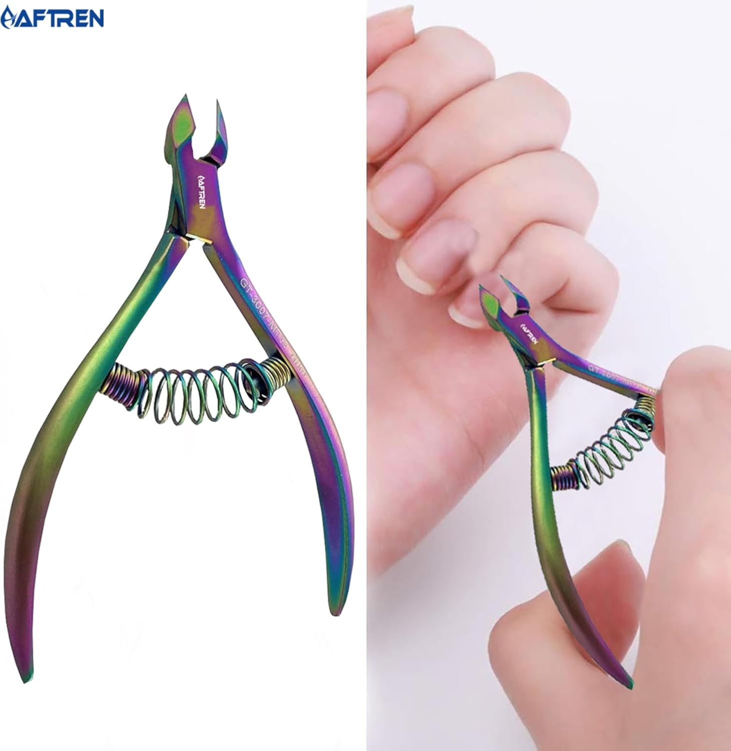 AFTREN Professional Cuticle Nipper 3/4 Jaw Extremely Sharp Cuticle Nippers Spring Scissors Stainless Steel Nail Clippers Pedicure Nail Tool Multi-Purpose Pliers image number 2