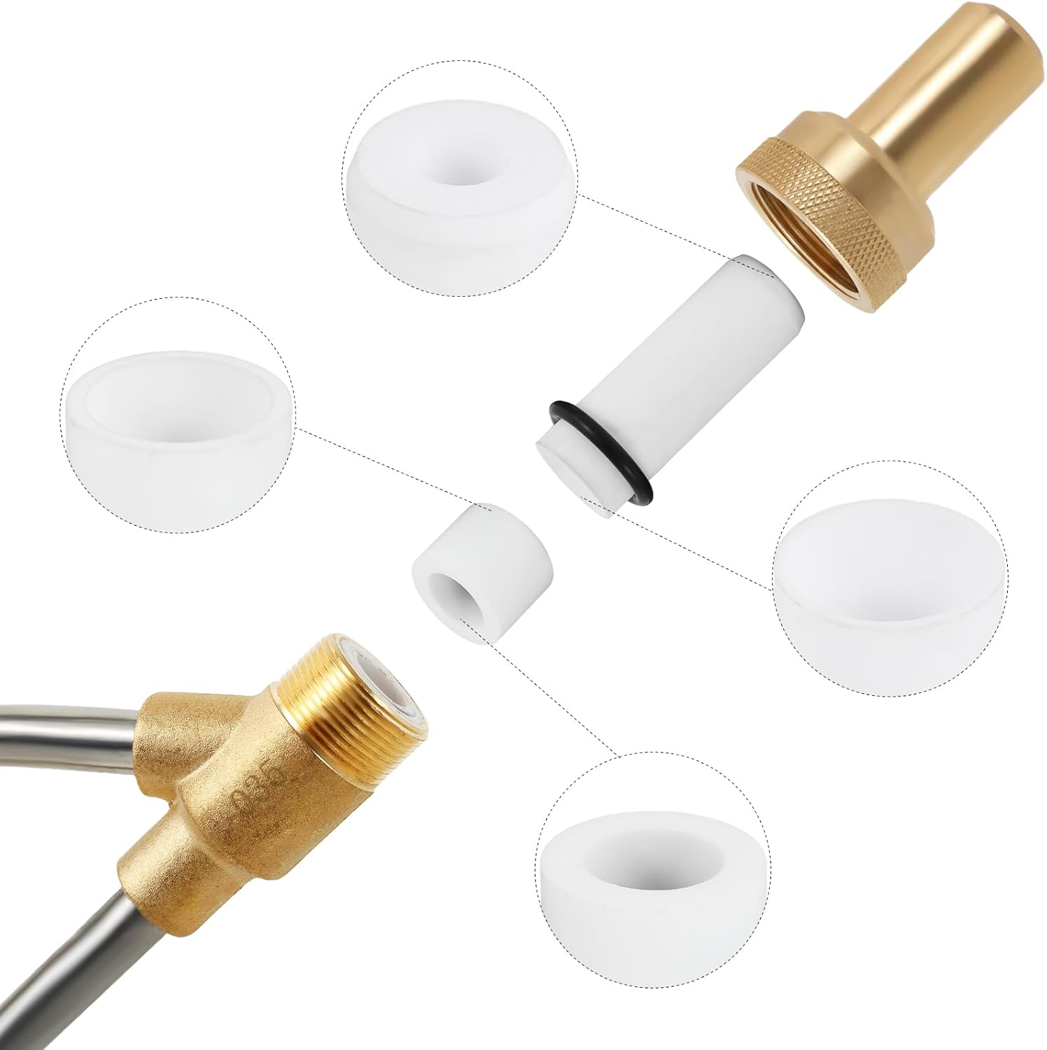 Pressure Washer Sandblasting Kit, Wet Sandblaster Attachment with 5000 PSI High Pressure, 1/4 Inch Quick Connect Sand Blaster Kit, Replacement Nozzles & Protective Glasses for Effective Cleaning image number 4