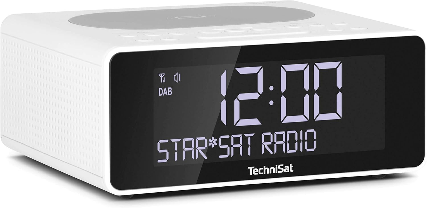 Technisat DIGITRADIO 52 CD Stereo DAB Radio Alarm Clock with Two Adjustable Alarm Times (DAB+, FM, Snooze, Sleep Timer, Dimmable Display, Bluetooth, Wireless Charging Function, CD Player) Black
