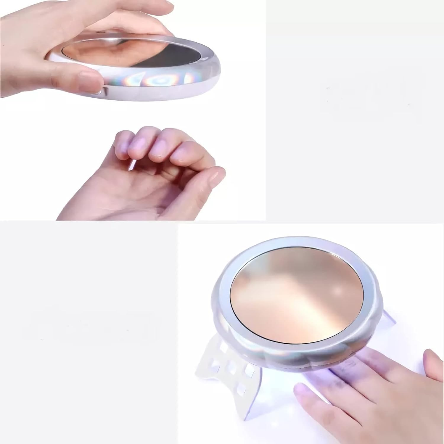 Mini Led Nail Lamp - 2 in 1 LED Nail Lamp and Make up Mirror for Gel Nails Portable Nail Dryer for Nail Extension Travel Manicure Home DIY image number 5
