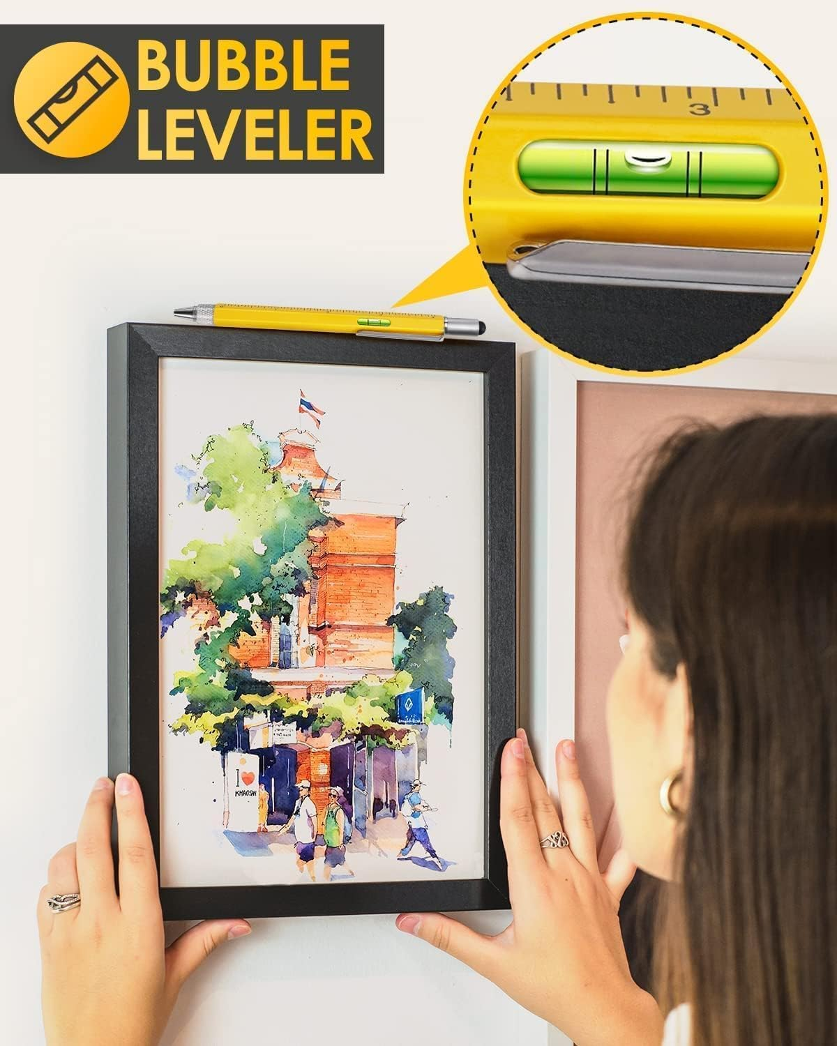 Gifts for Men, 6 in 1 Multitool Pen, Cool Gadgets Tools for Men, Birthday Gifts for Men Who Have Everything, Unique Gifts for Men, Husband, Grandpa, Engineer, Handyman (Yellow) image number 2