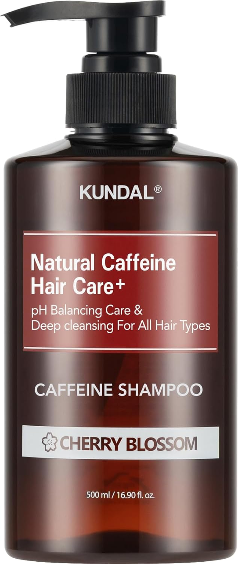 KUNDAL Natural Caffeine Scalp Shampoo [Cherry Blossom] Korean Hair Care, K-Beauty, Deep Cleansing, Scalp Care, for Thinning Hair, Helps Thickening, Scalp Care & Hair Strengthening, Natural Coffee Beans, Hydration, All Hair Types, for Men and Women 16.9Fl Oz image number 2