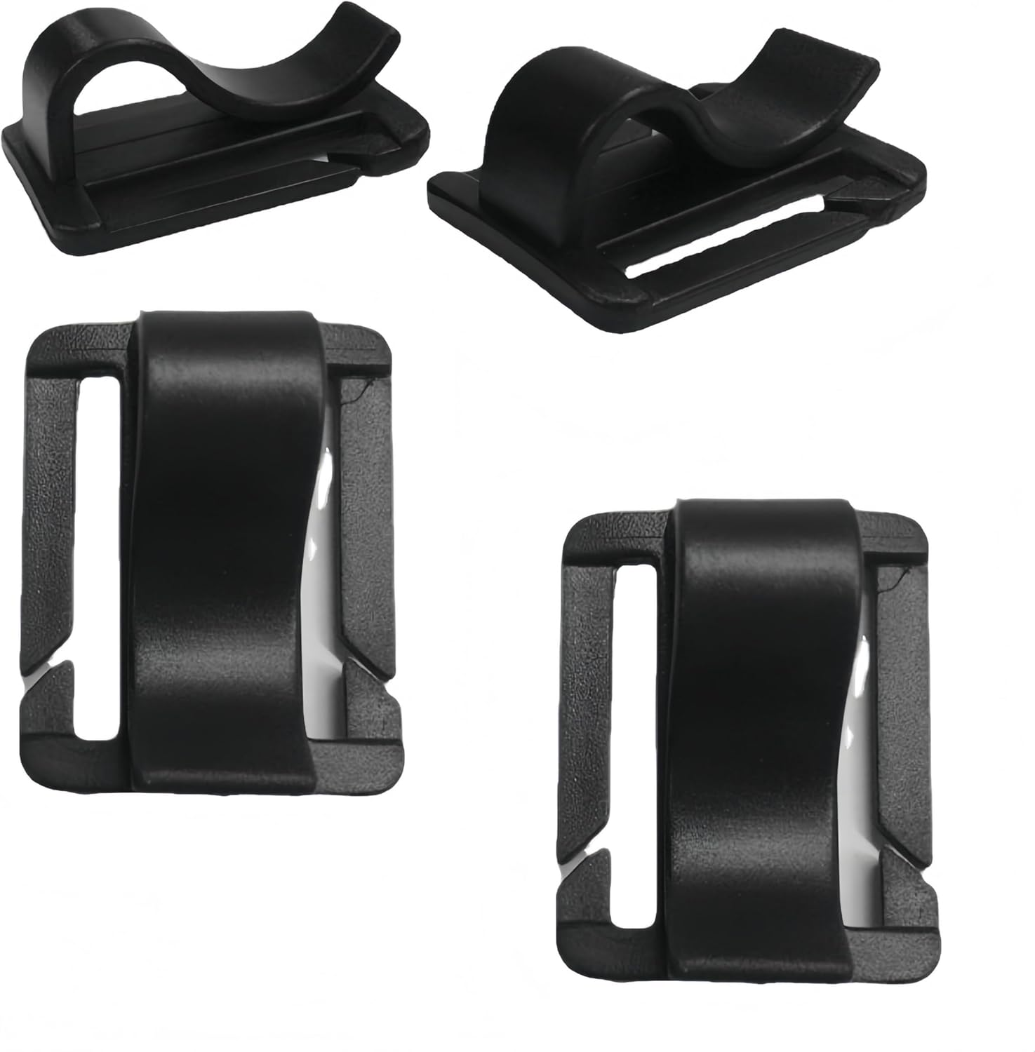 4Pcs Black Water Bladder Tube Clips for Hydration Pack,Universal Hydration Pack Water Bladder Bag Beverage Tube Clip Outdoor Backpack Water Bladder Hose Hose Clip,Camping and Hiking Accessories image number 1
