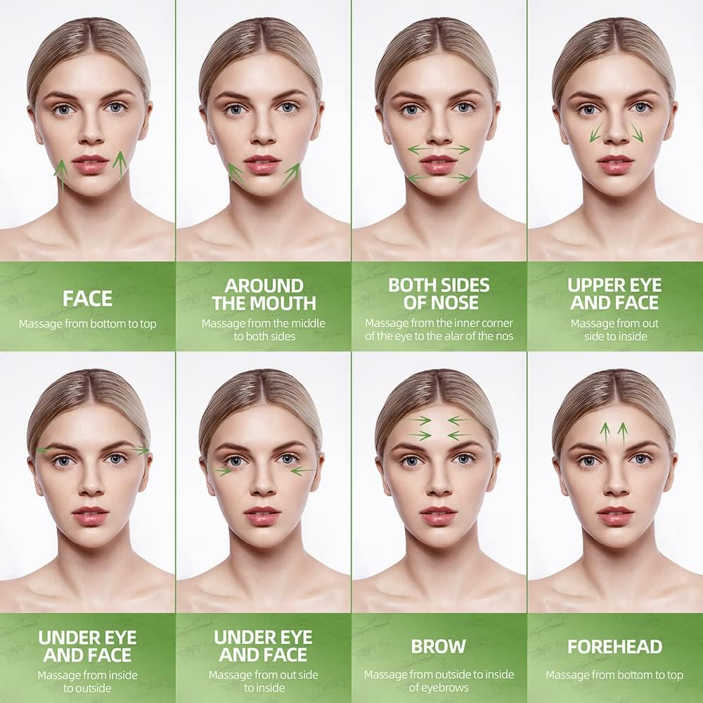 AECW 3-In-1 Natural Jade Roller and Gua Sha Set for Face and Eye Ice Roller Facial Cooling Massage Roller (Light Blue Ice Roller + Jade Roller + Gua Sha) image number 1