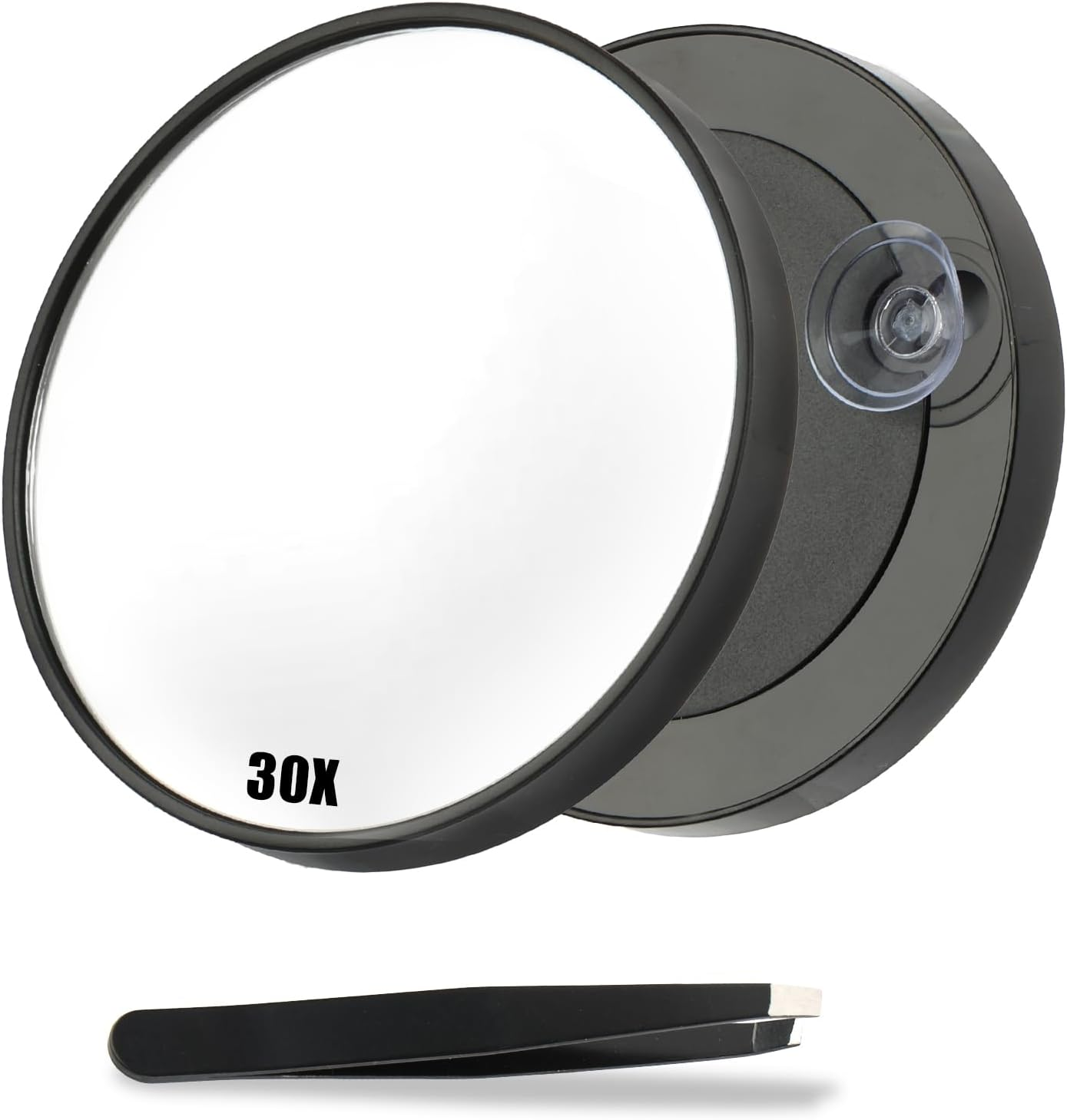 Deepton 30 X Magnifying Mirrors, 8.8 Cm with Suction Cup and Tweezers Set, Cosmetic Mirror with Magnification, Makeup Mirror for Makeup (30X/8.8 Cm) image number 3