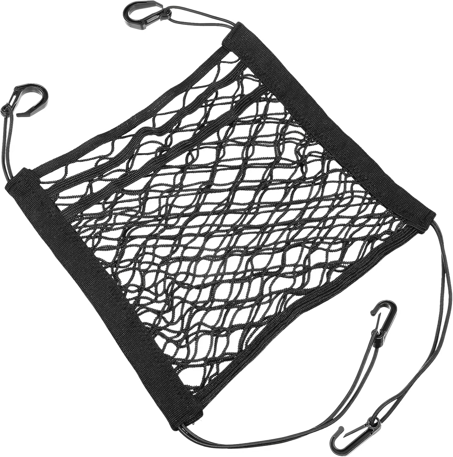 EZONEDEAL 3-Layer Car Mesh Storage Organizer, Seat Back Net Bag, Barrier of Backseat Pet Kids, Mesh Cargo Net Hook Pouch Holder for Tissue Purse Bag Handbag Phone Pets Children Kids Disturb Stopper