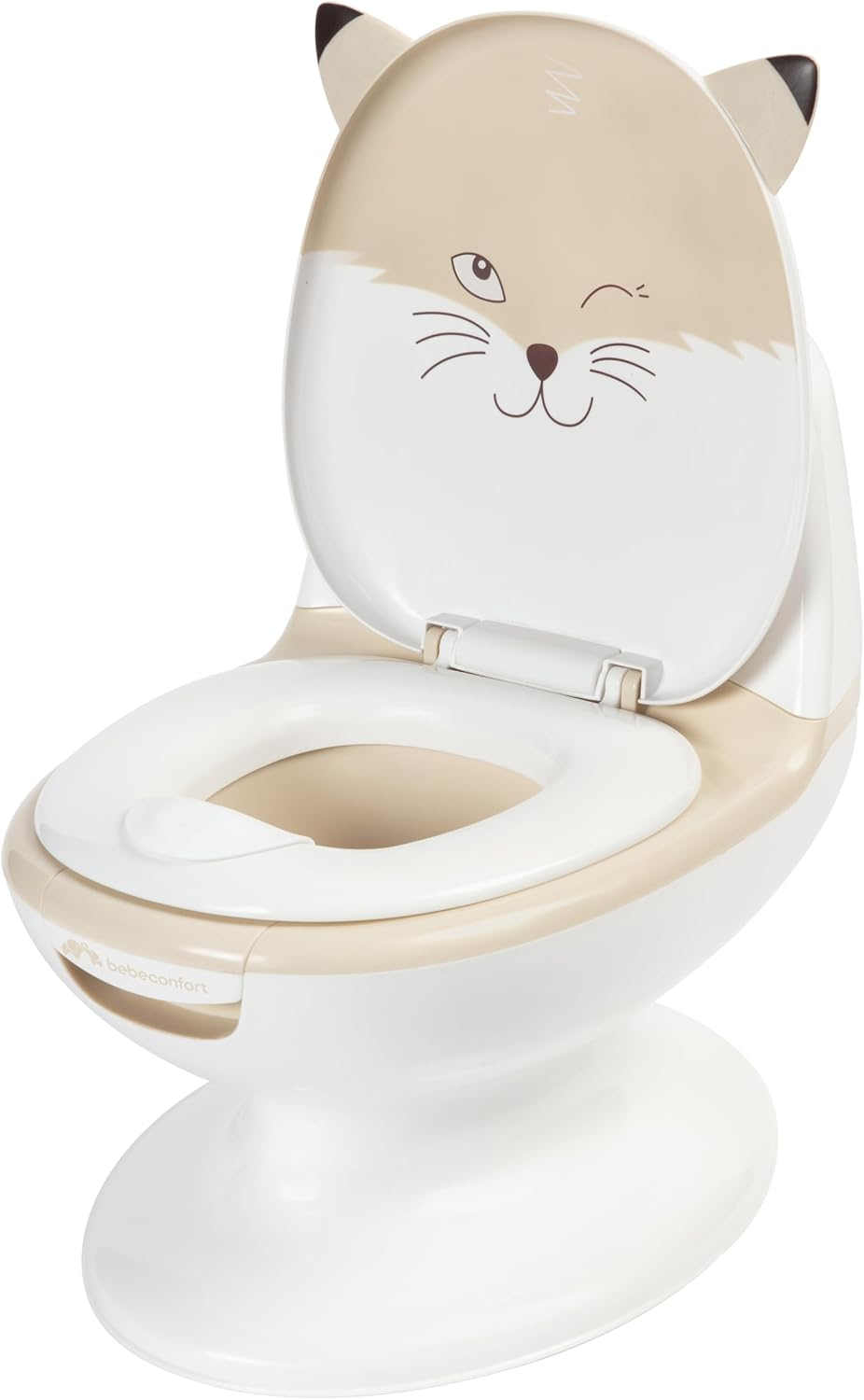 Bebeconfort Mini Size Toilet, Baby Potty Training Toilet, 1-4 Years, 0-20 Kg, Lifelike Design with Splash Guard, Real Flush Sound, Removable Bowl, Easy to Clean, Rubber Foot, Cute Fox image number 3