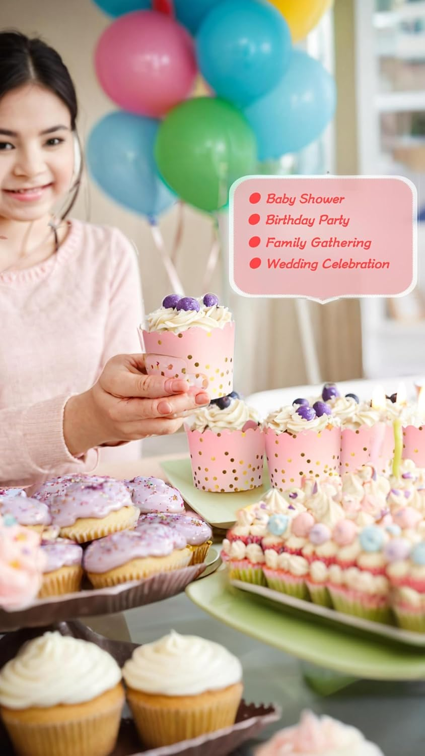 Honwor Convenient Greaseproof Baking Cups - 50-Piece Set for Cupcakes, Cheesecakes, Snacks, and More - Sturdy Pre-Greased Paper - Versatile for Parties, Weddings, 2.75" Diameter, 4.5Oz Capacity image number 4