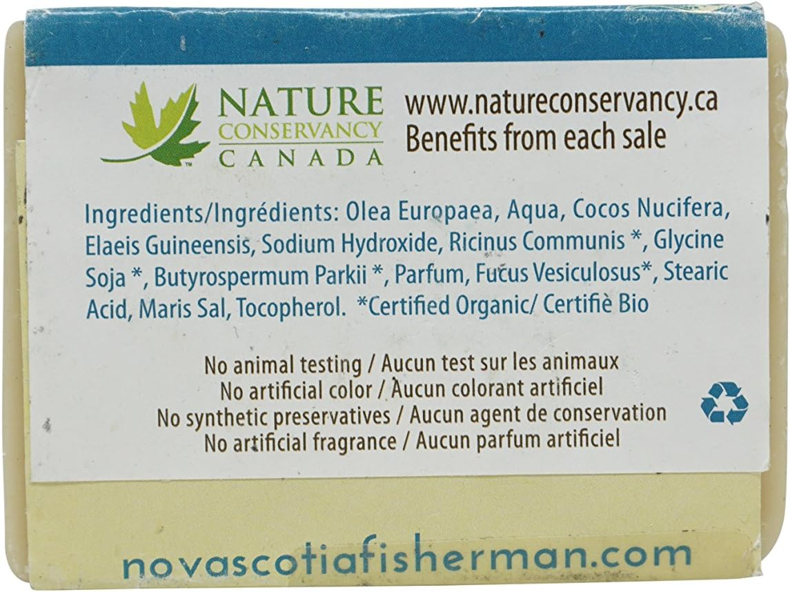 Nova Scotia Fisherman - Hand Poured Soap, with Organic Shea Butter and Nova Scotia Sea Kelp, Vegan Friendly, No Artificial Ingredients, Plant-Based Body Care (Sea Salt, 4.8 Oz) image number 3