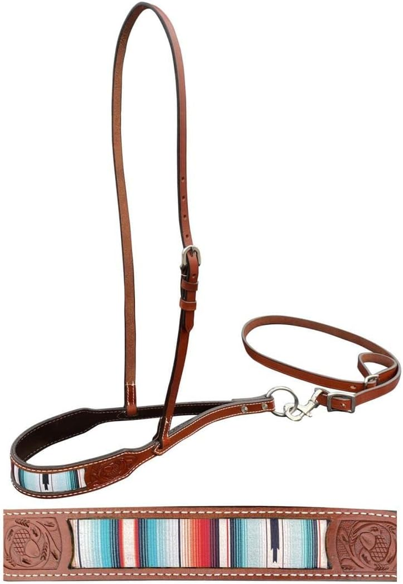Showman Leather Noseband Tie down W/Southwest Print