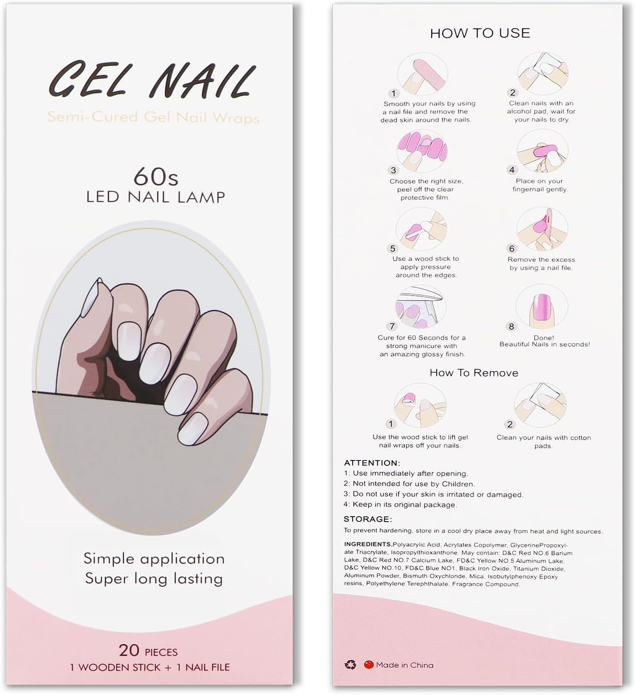 JMEOWIO Nail Foil White Cream Light Brown Gel Nail Foils Self-Adhesive Nail Stickers UV Hardening Decoration Nail Design Accessories image number 3