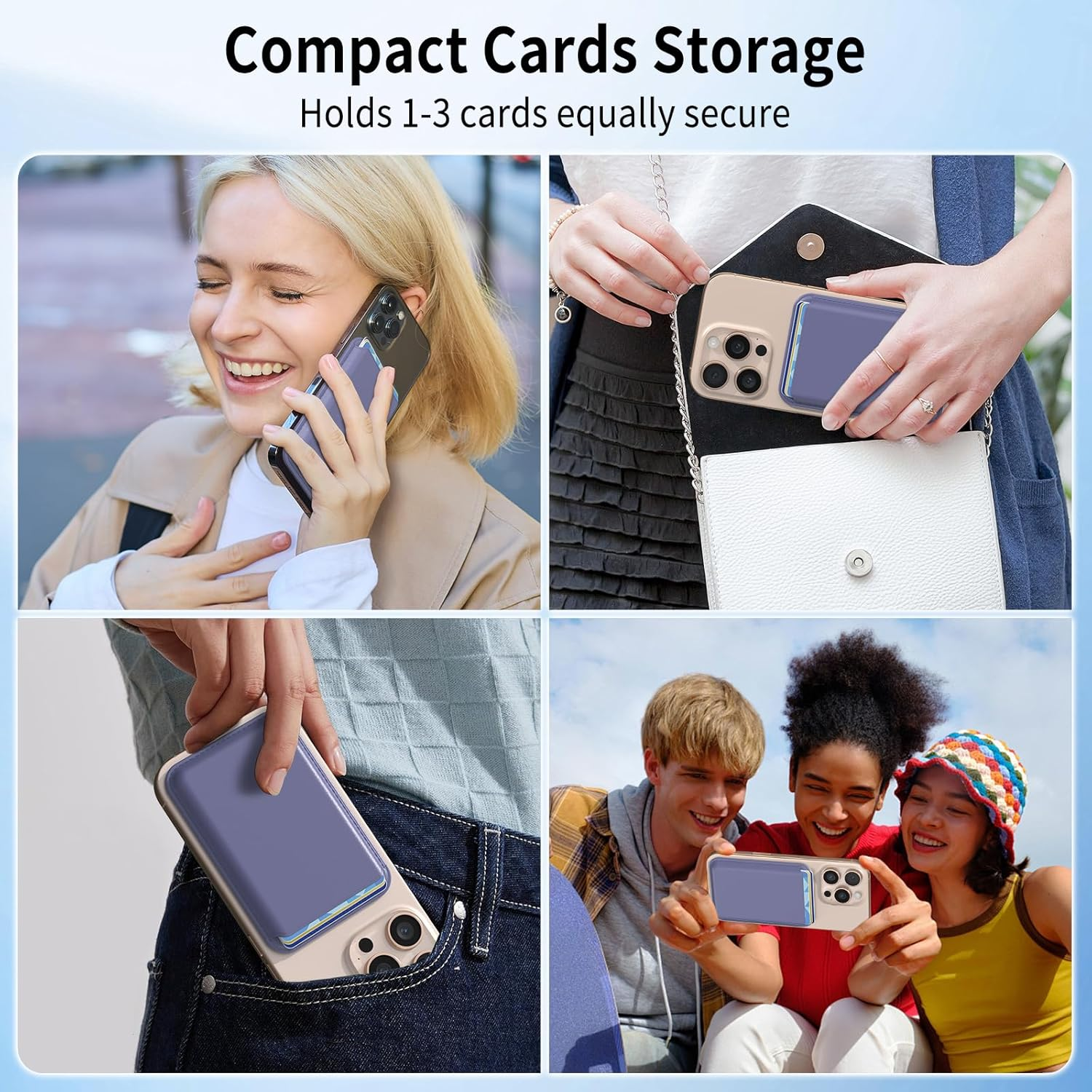 Magsafe Wallet Magnetic Card Holder, Premium Vegan Leather Phone Wallet for Phone Card Holder for Iphone 16 plus Pro Max 15 14 13 12 Series - Black image number 4