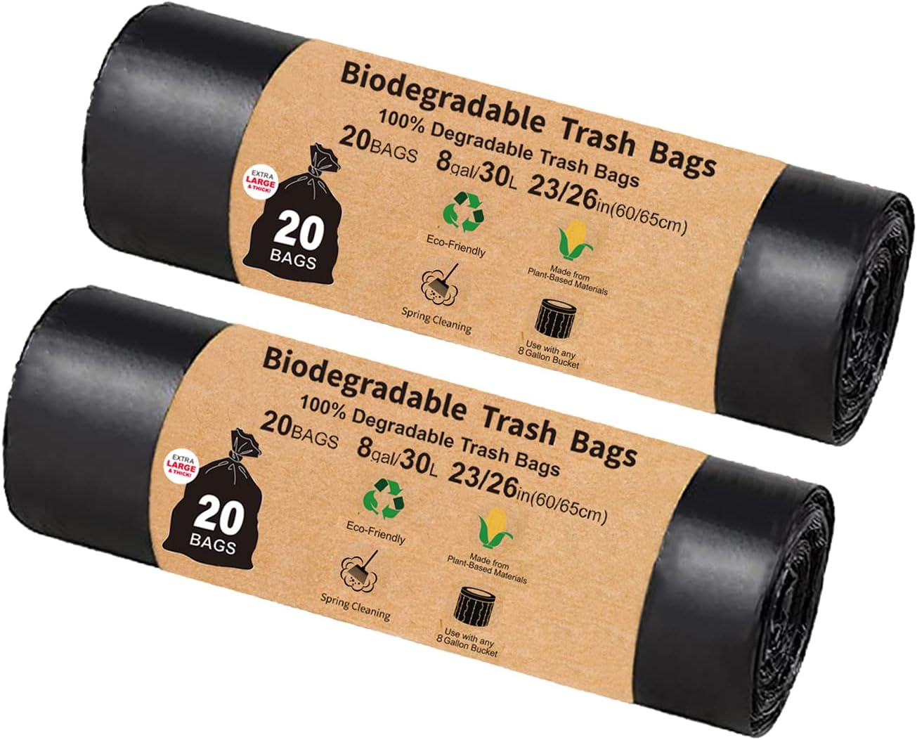 Portable Toilet Bags for Camping - 40 Count, 8 Gallon/30 Liter Capacity - Compostable Replacement Bags for Outdoors, Boating, Car Travel, Long Trips