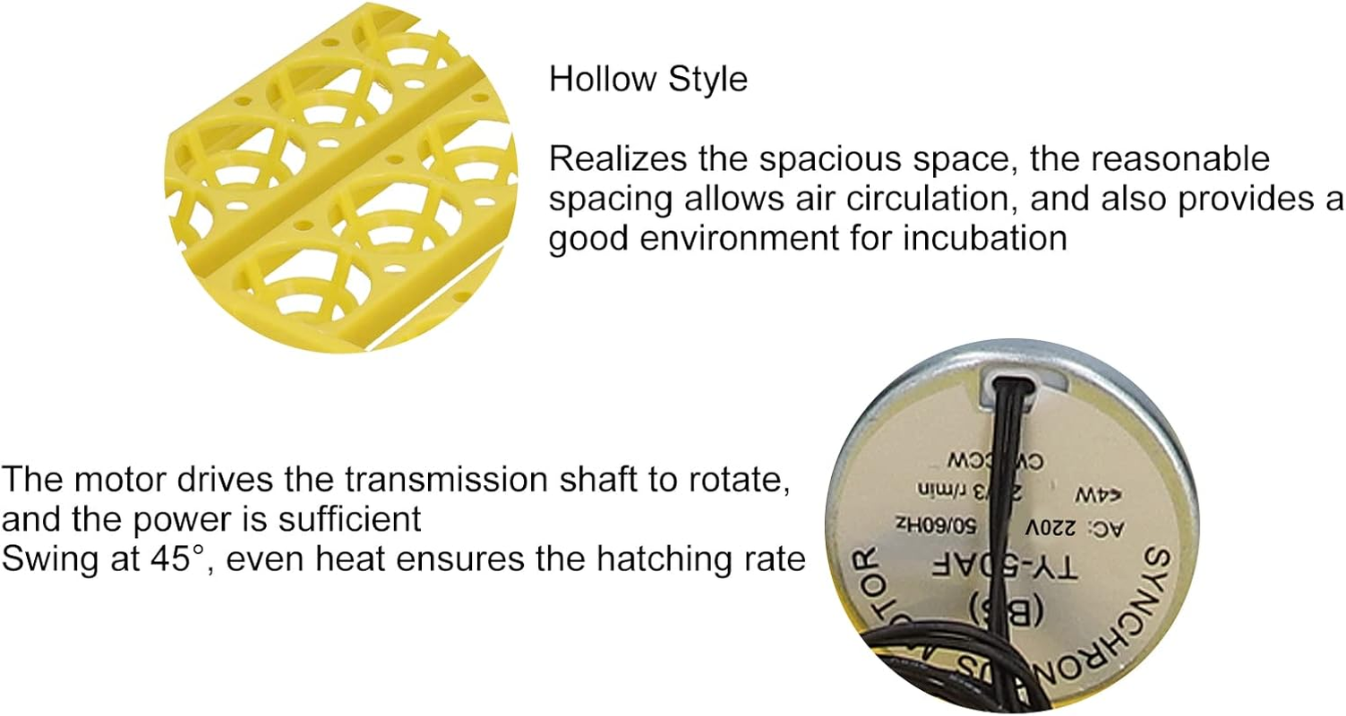 1 Pc Automatic Egg Turner, Egg Incubator, Convenient 32 Eggs Plastic Tray Turning Hatcher for Chicken Goose (220V) image number 1