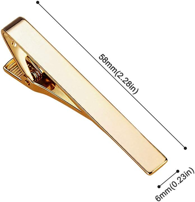 Roctee Tie Clips for Men, 3 Pack Classic Tie Clip Silver Gold Black Necktie Tie Bar Pinch Clips Suitable for Wedding Anniversary Business and Daily Life image number 2