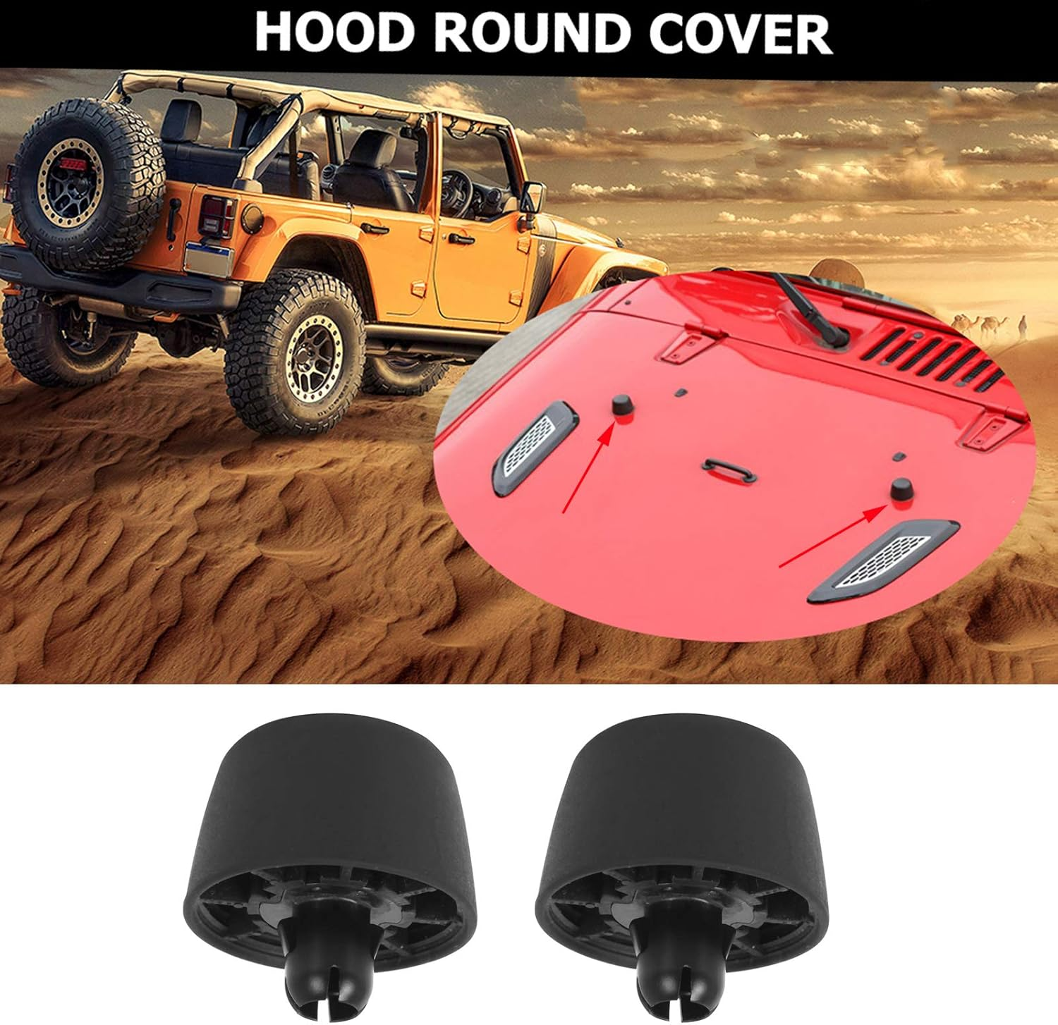 Rubber Hood Stop Support Bonnet Bumper Cushion for Jeep Wrangler JK 2007-2017 ，2 Pack image number 2