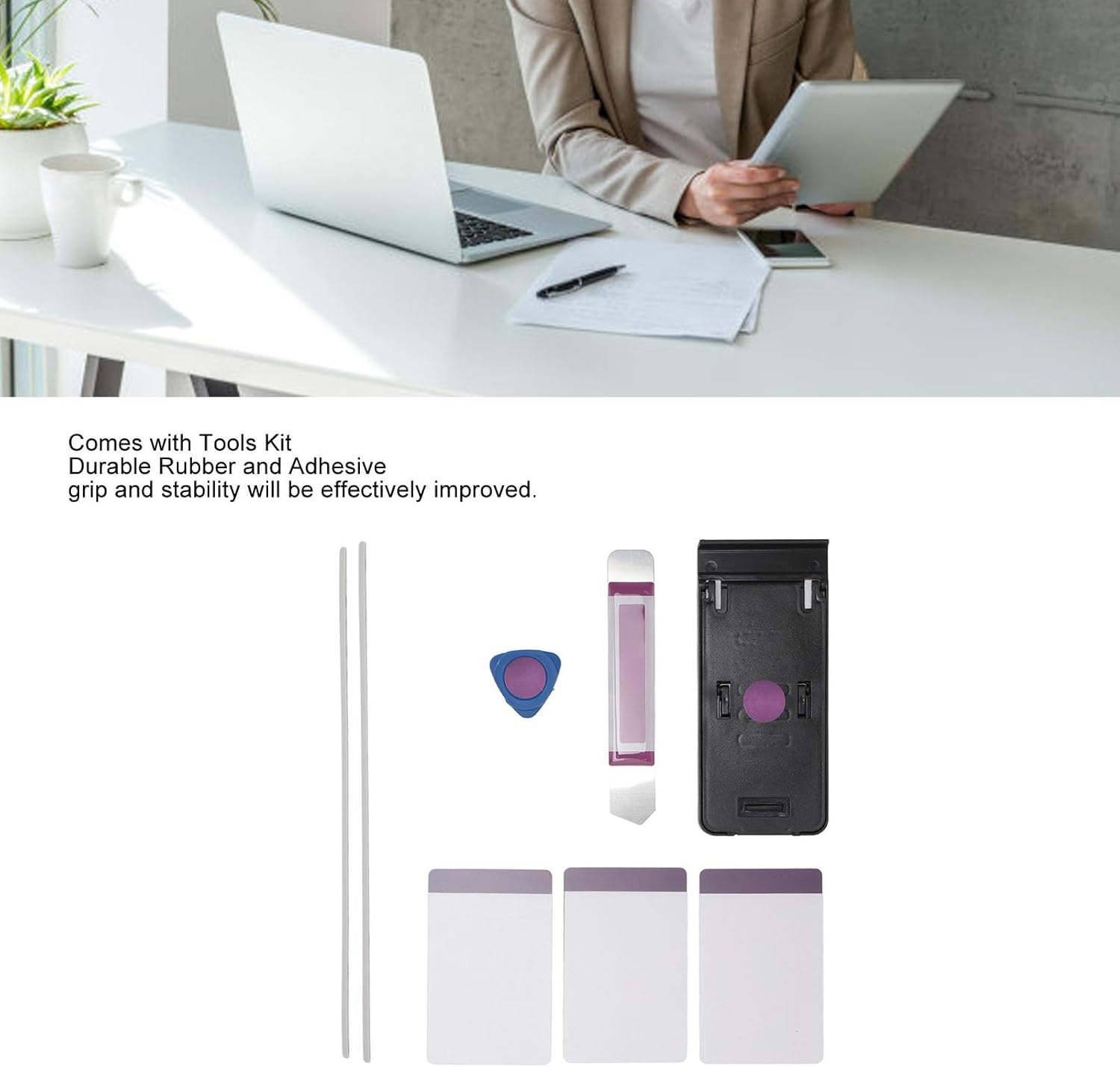 2 Pcs Non-Slip Bumper Feet Strips, Rubber Feet Strips with Installation Tools Kit, Replacement Feet Strips for Book 1/2/3, 13 Inch Laptop image number 5