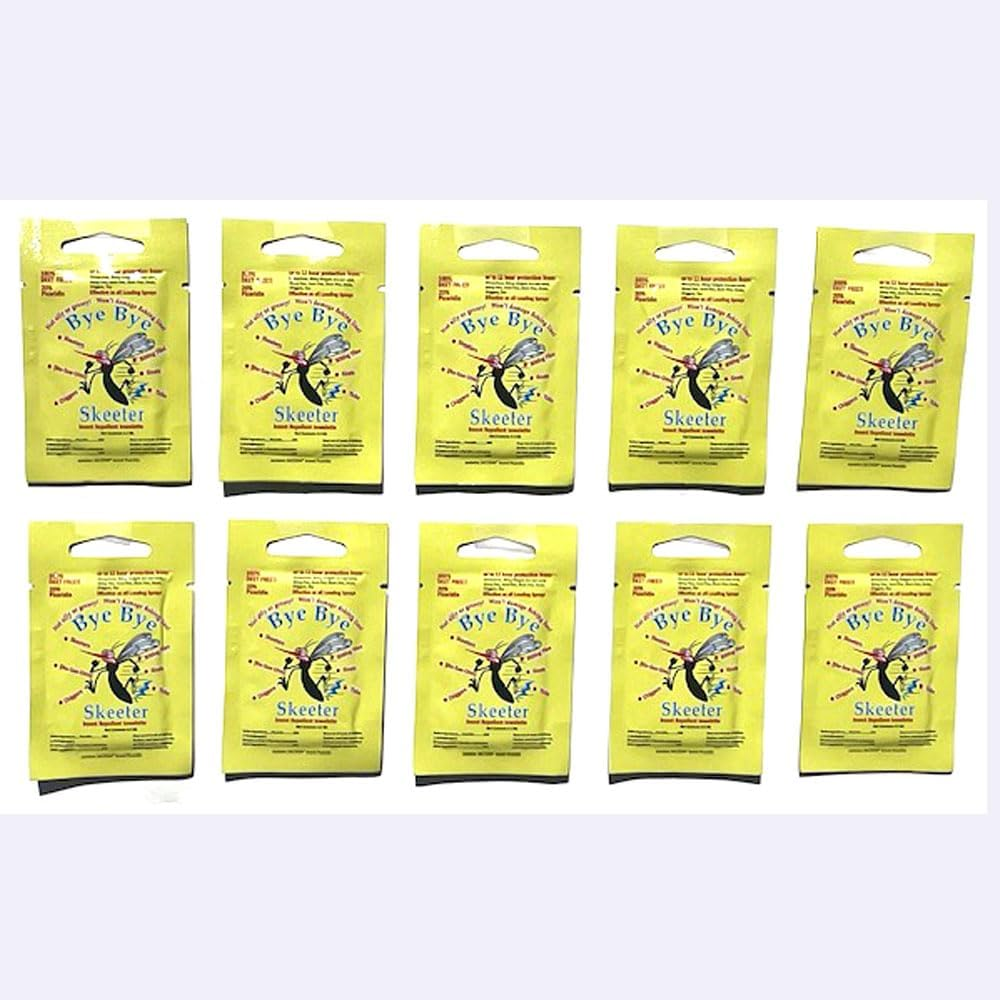 Insect Repellent,Towellette Wipes DEET Free 20% Picaridin (10 Pack) Tell Your Bye Bye Skeeter Story