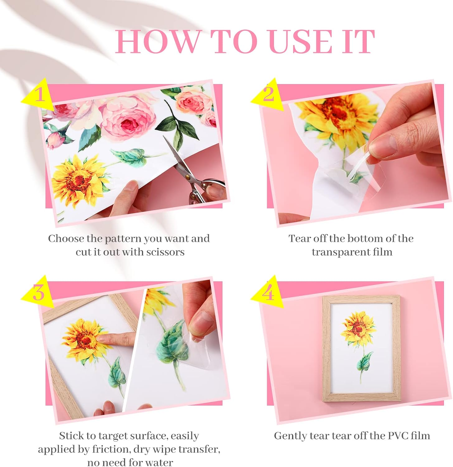 6 Sheets Spring Flowers Rub on Transfers Vintage Rose for Furniture Bird Flower Rub on Decals Wood Crafts DIY Arts Large Transfer 16 X 12 Inches(Flower Style) image number 5