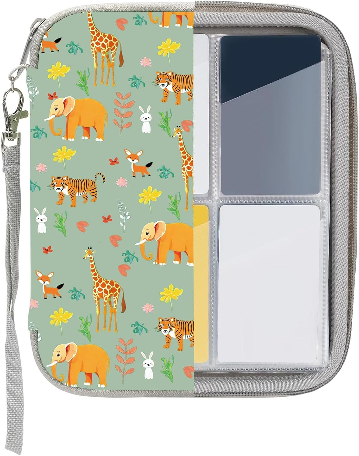 Card Storage Case Compatible with Yoto, 80 Pockets Case for Mini Audiobook Cards, Portable Yoto Card Holder with Zipper, Card Binder Holder with Sleeves for Travel(Animal) image number 1