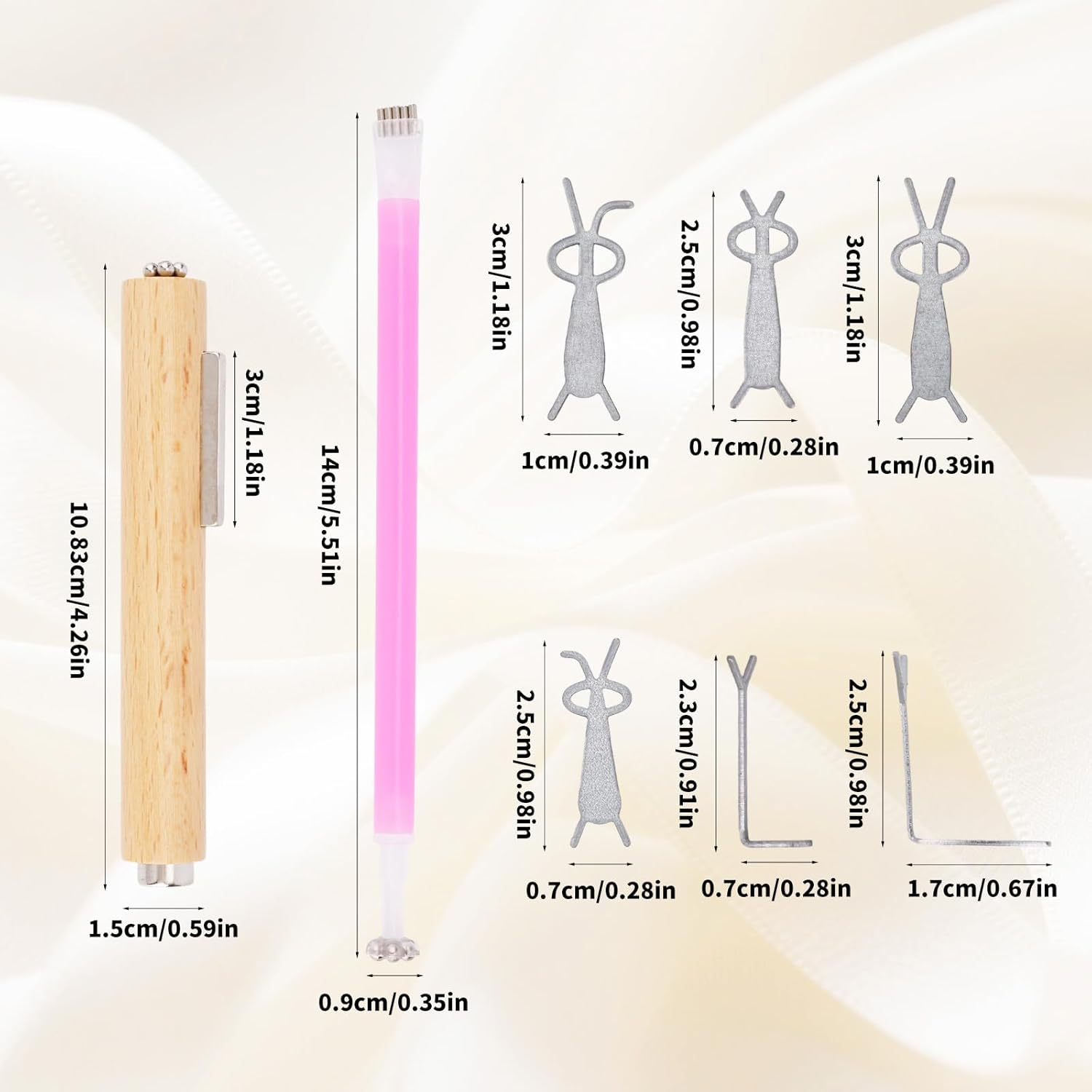 8Pcs 3-In-1 Cat Eye Nail Magnet Tool Set, Including Wooden Handle Magnetic Pen Steel Ball Tip Pen Y & Rabbit Shape Magnets for Cat Eye Gel Polish DIY Home Nail Salon Use image number 2