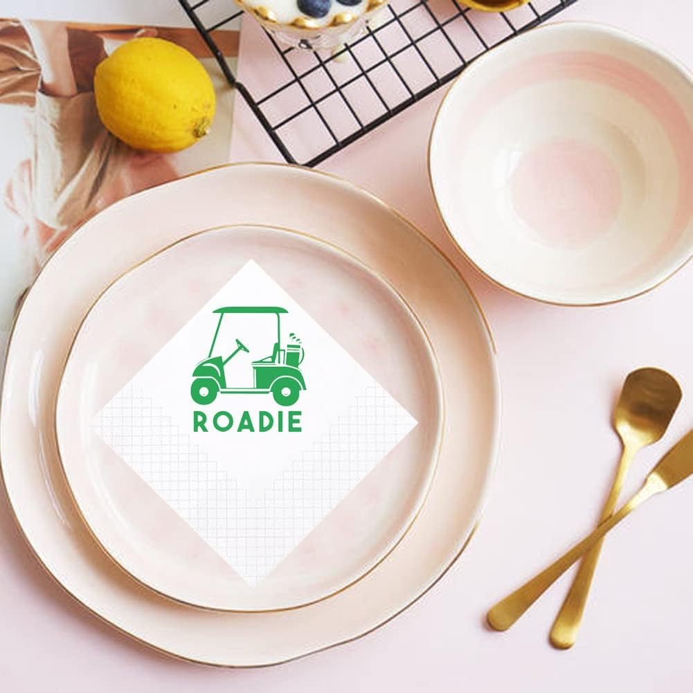 Golf Cocktail Napkins, 100 Pack Par-Fect Together Themed Paper Beverage Napkins for Wedding Rehearsal Dinner, Bridal Shower, Engagement - 2-Ply, 5X5 Inches