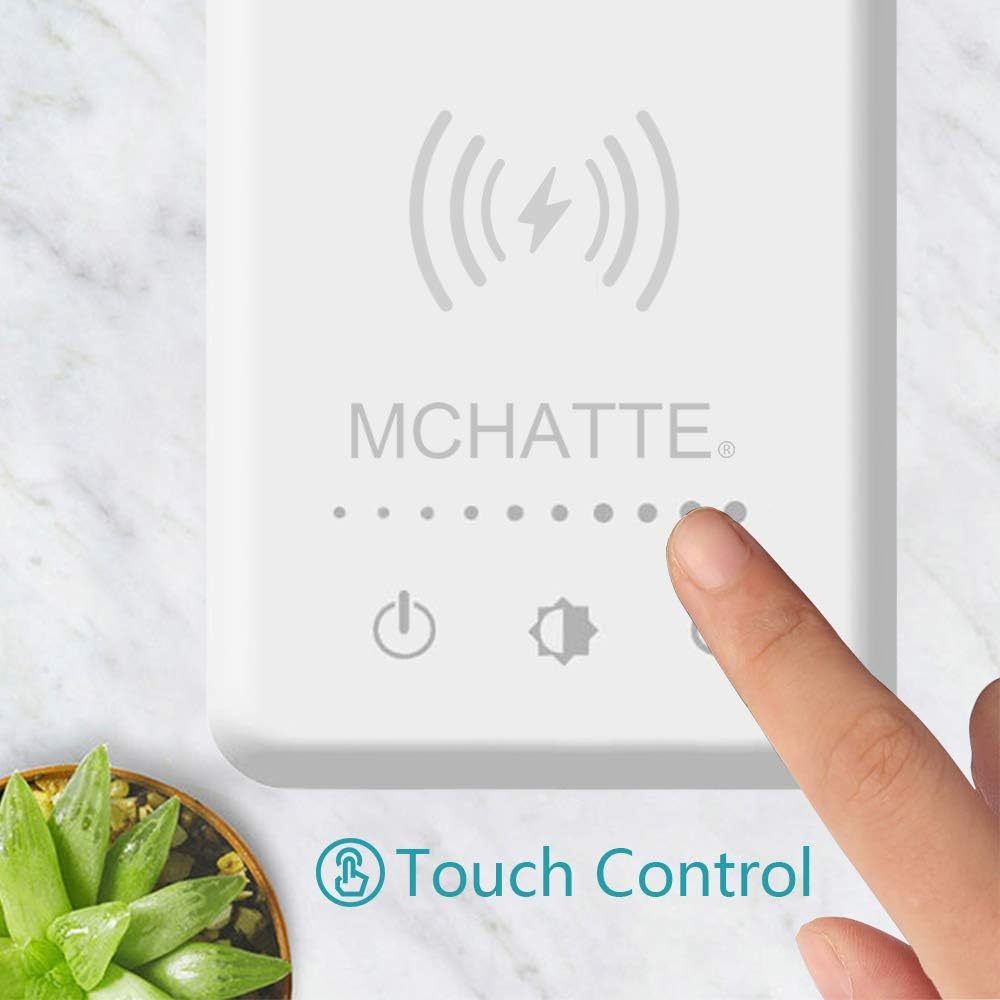 MCHATTE LED Desk Lamp with Wireless Charger, USB Charging Port, Dimmable Eye-Caring Desk Light with 5 Brightness Levels & 5 Lighting Modes, Touch Control, Auto Timer (White) image number 1