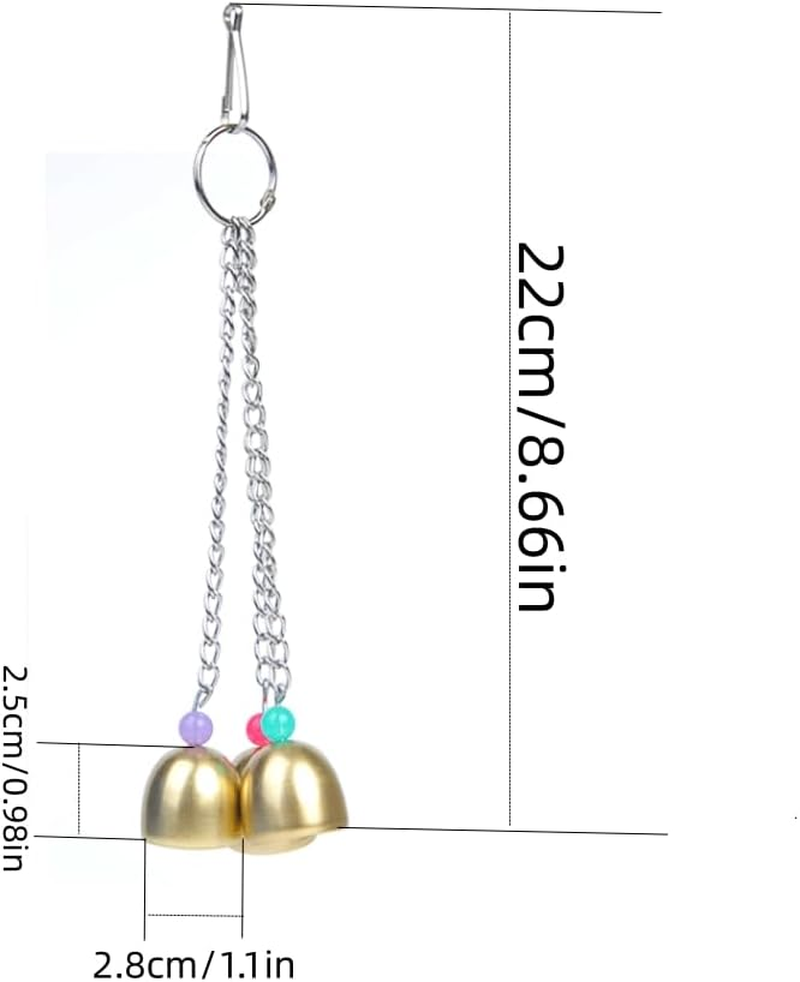Parrot Bell Cockatiel Toys,2 Pcs Lightweight Metal Bell,Pet Bird Toy,Small Bird Toys Pet Parrot Toy, for Cockatiels, Conures & Lovebirds image number 3