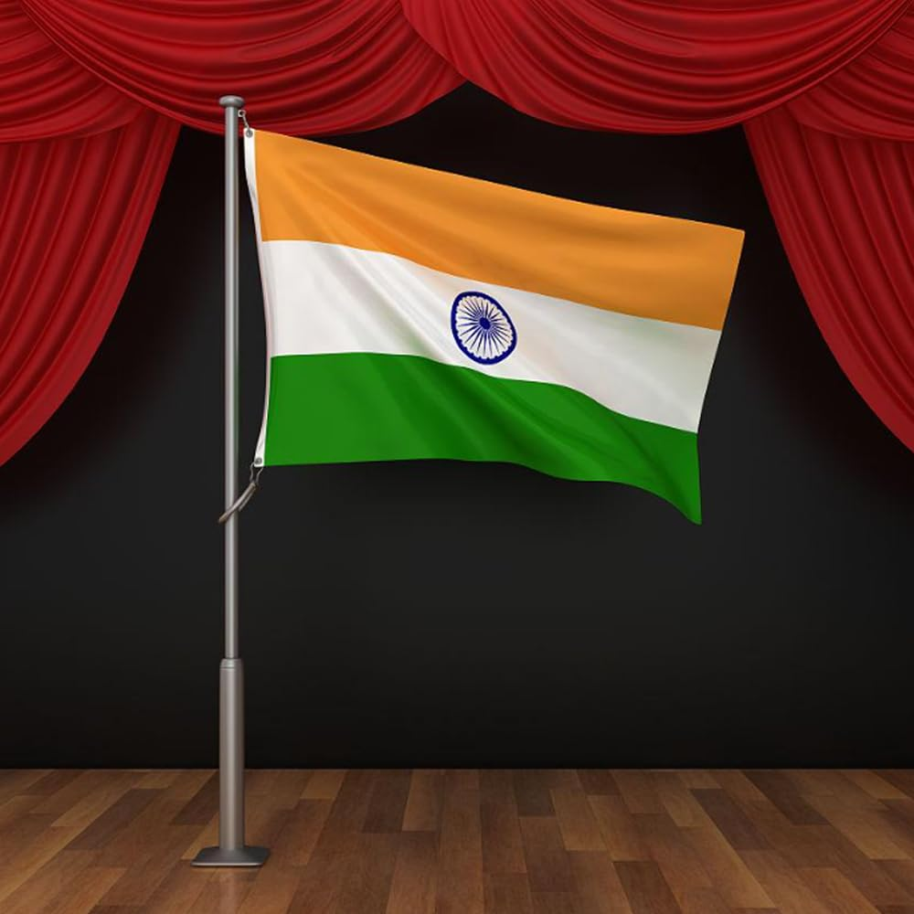 India Flag 90 * 150 Cm(3 * 5Ft),Indian Flag,Polyester Thickness, Fade Resistant, Brass Grommets, Canvas Header, Indoor/Outdoor, Vibrant Colors,Not Fear of Rain and Snow image number 4