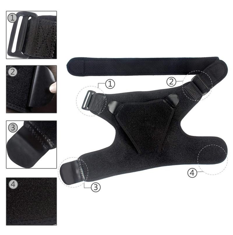 Shoulder Support Brace: Shoulder Pain AC Joint Pain Compression Pain Relief Torn Rotator Cuff Shoulder Injuries and Tendonitis - Adjustable Fits Men, Women - Black （One Size）