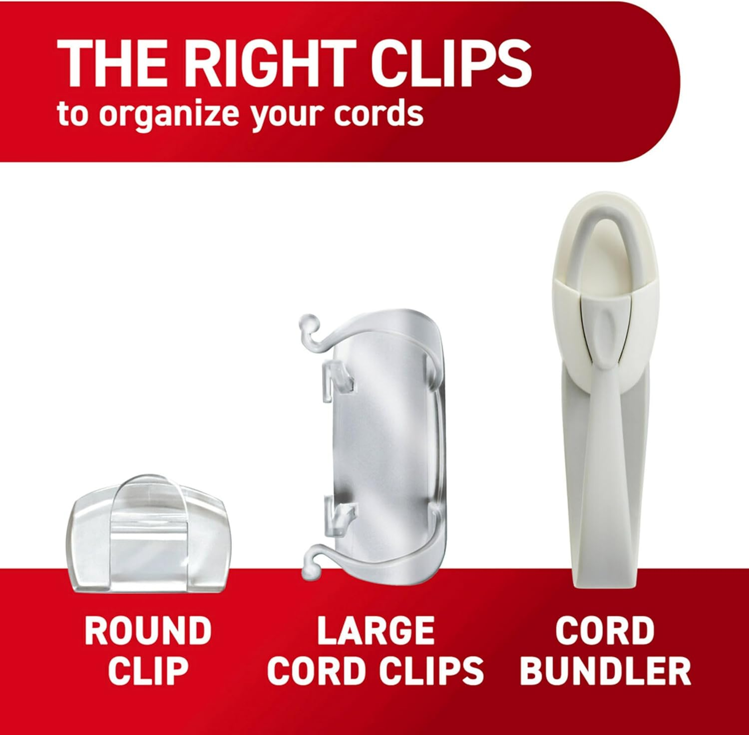 Command round Cord Clips, Clear, 10-Clip, 4-Pack (40 Clips Total) image number 4