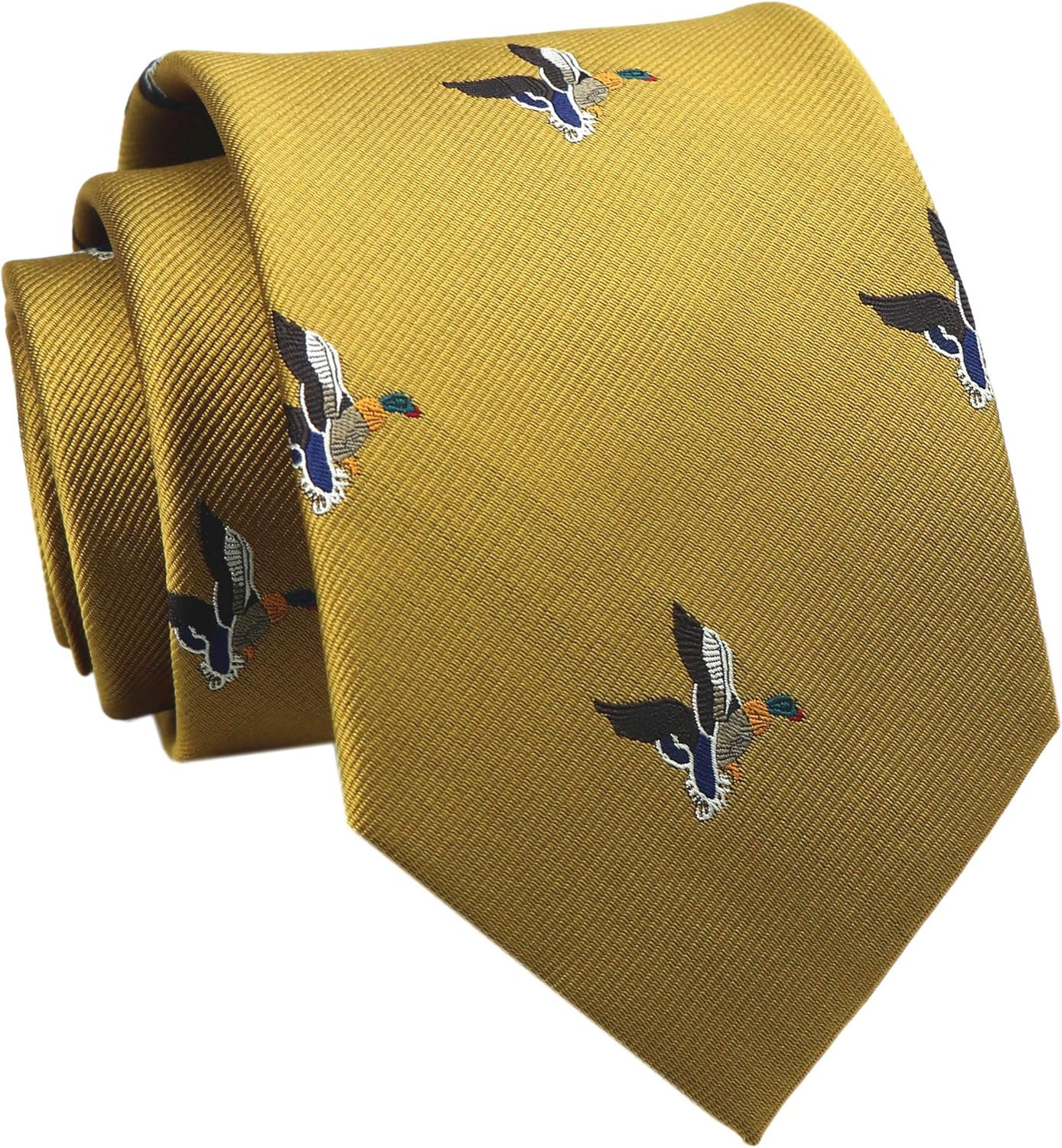 Elfeves Men'S Novelty Ties Flying Ducks Polka Dots Embroidered Handmade Formal Necktie
