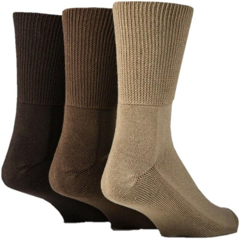 IOMI FOOTNURSE Non-Binding Bamboo Blend Diabetic Socks - Cushioned Foot - Unisex - Comfortable and Therapeutic - 3 Pairs (Black) image number 1