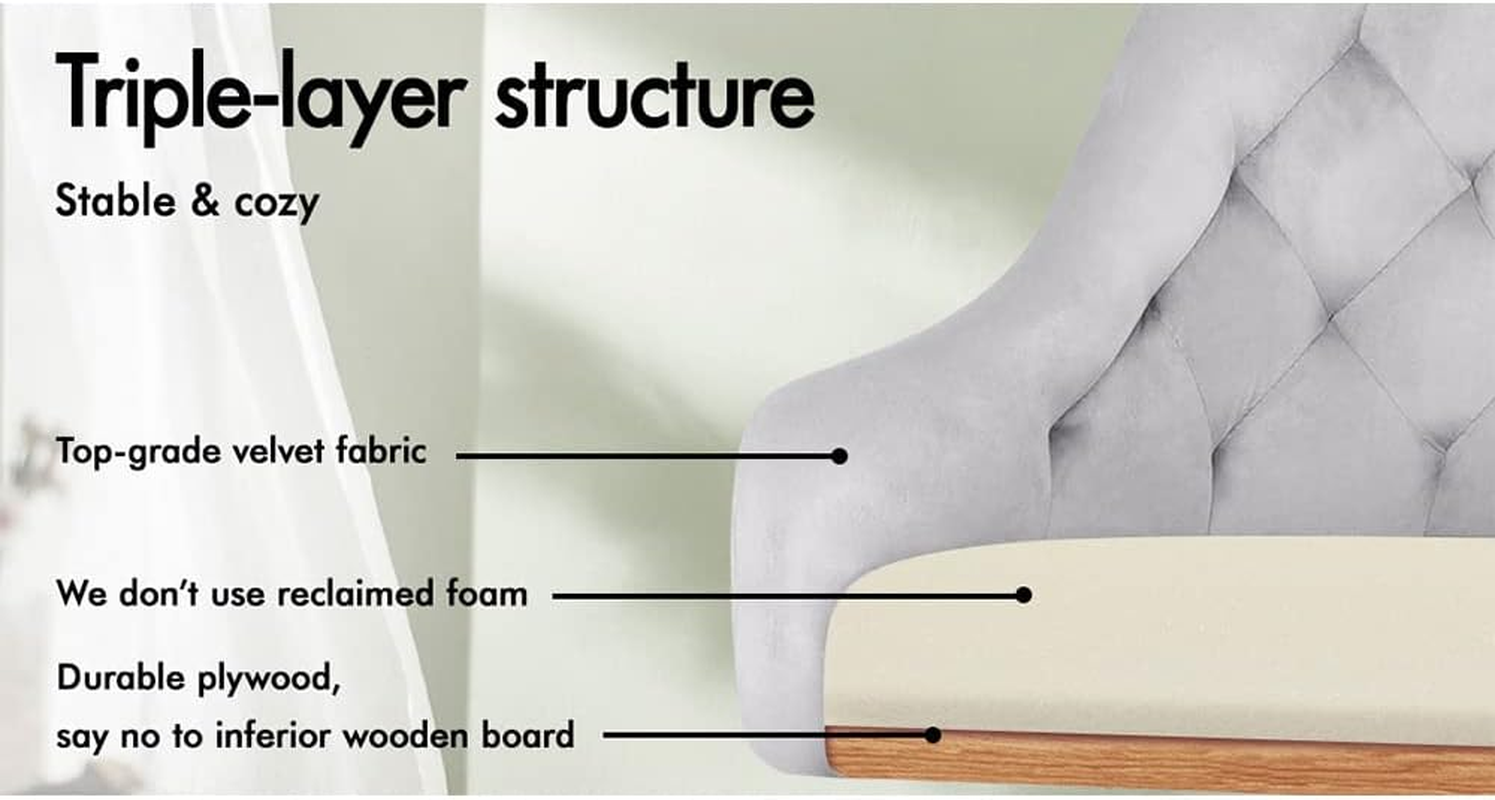 ALFORDSON Velvet Office Chair Swivel Fabric Armchair Computer Desk Chair Modern Home Office Chair Height Adjustable Mid-Back Task Chair for Kids Adult Study Work, Living Room, Bedroom (Ellie Grey)