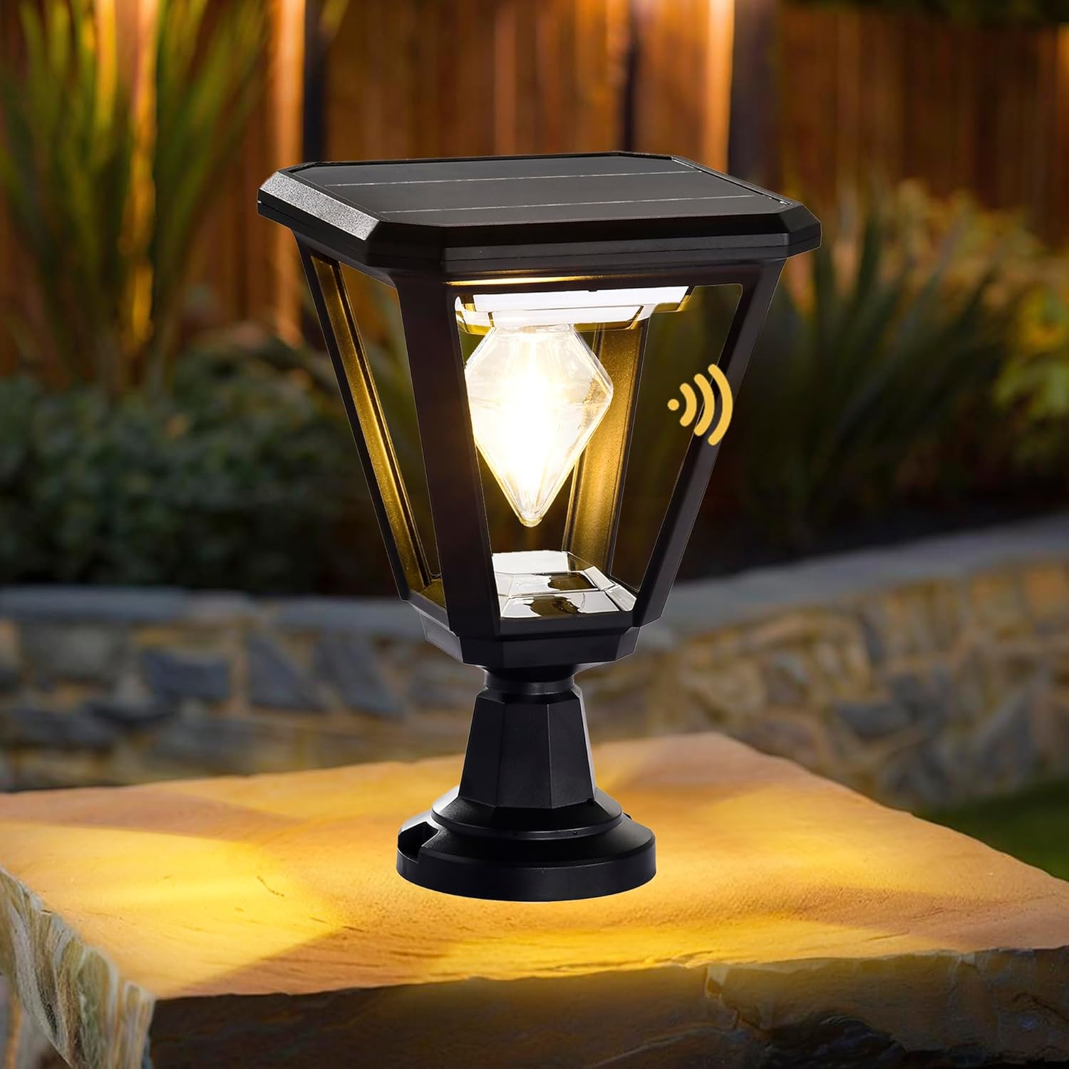 Solar Outdoor Post Lights 2700K Dusk to Dawn Solar Lamp Post Light Outdoor Waterproof Street Lights for Lawn Patio Yard Pathway Garden image number 1