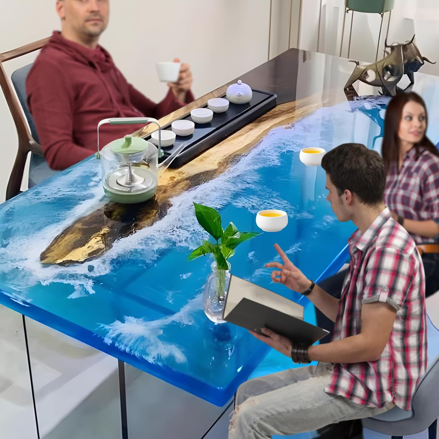 1.5 Gallon Resin Epoxy Kit (2:1) for 4 Inch Pour Depths, Bubble Free, Low Odour, Crystal Clear Casting Resin for Bar Tops, Table Tops, River Tables, Wood Fillers, Crafts image number 4