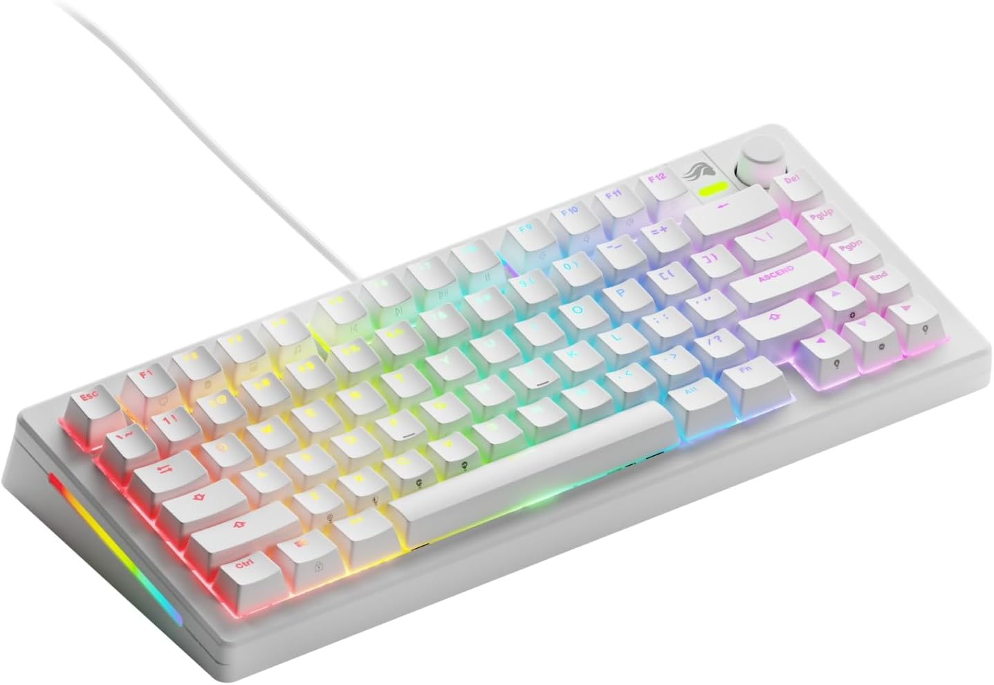 Glorious Gaming GMMK 3: Mechanical Keyboard, Full Size 100%, Modular Sealing System, Doubleshot PBT Keycaps, Aluminium Switch Plate, Hot-Swap (3/5 Pin), American QWERTY - White