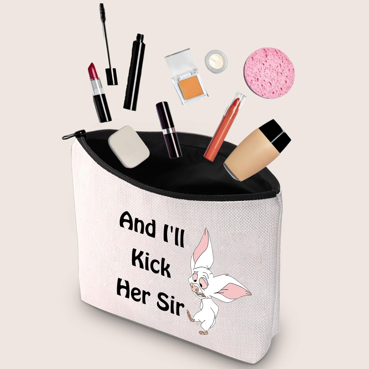 JXGZSO Anastasia Bartok Inspired Cosmetic Bag Anastasia Bartok Movie Lover Gift and I'Ll Kick Her Sir Makeup Bag, and I'Ll Kick Her Sir image number 1