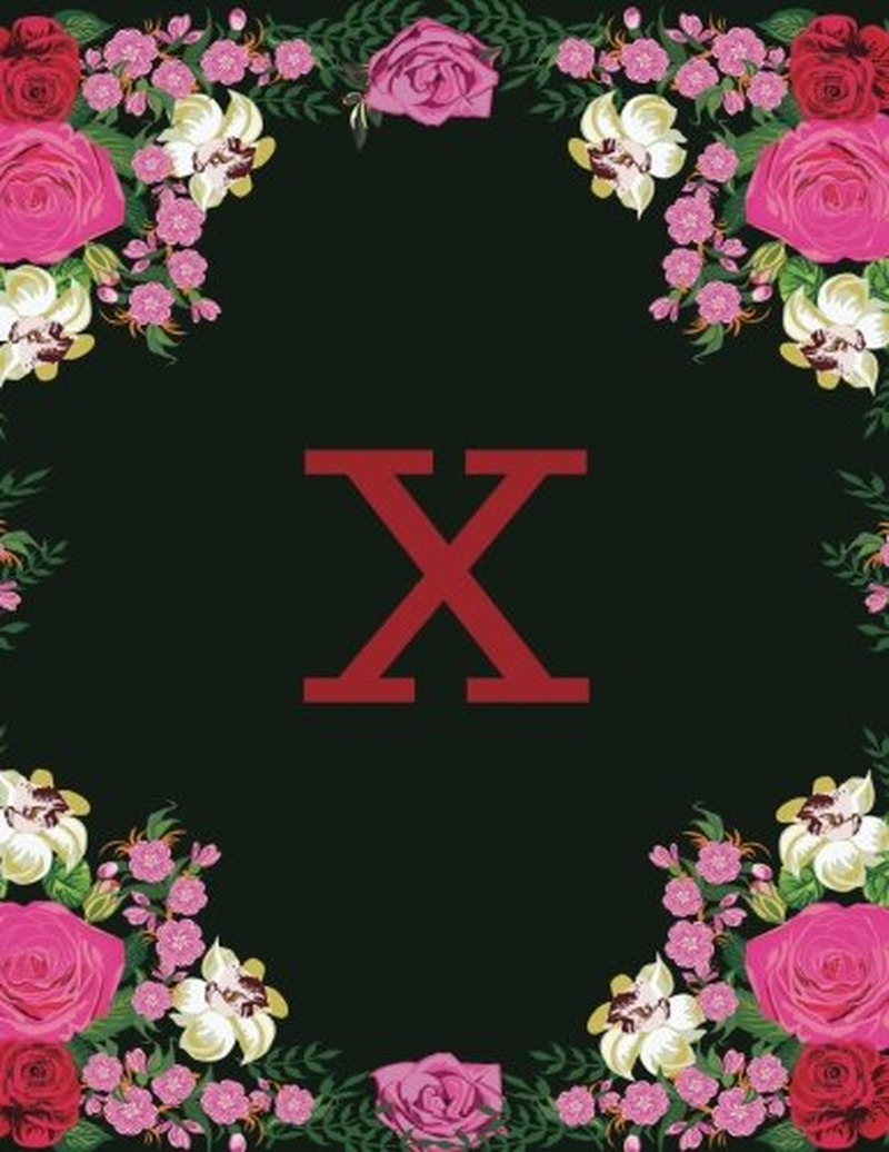 X: Floral Frame Monogram Initials Ruled Lined Composition Journal Notebook Gift to Write in for Her, Women, Ladies, Girls, Teens, 8.5X11, 160 Pages Paperback (Floral Monogram Collections) (Volume 24) image number 1